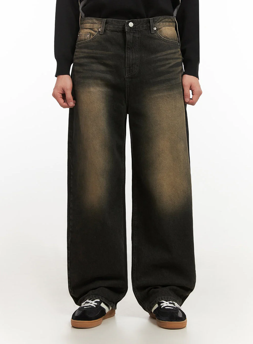 Men's Vintage Washed Wide-Leg Jeans IF517 - Image 5