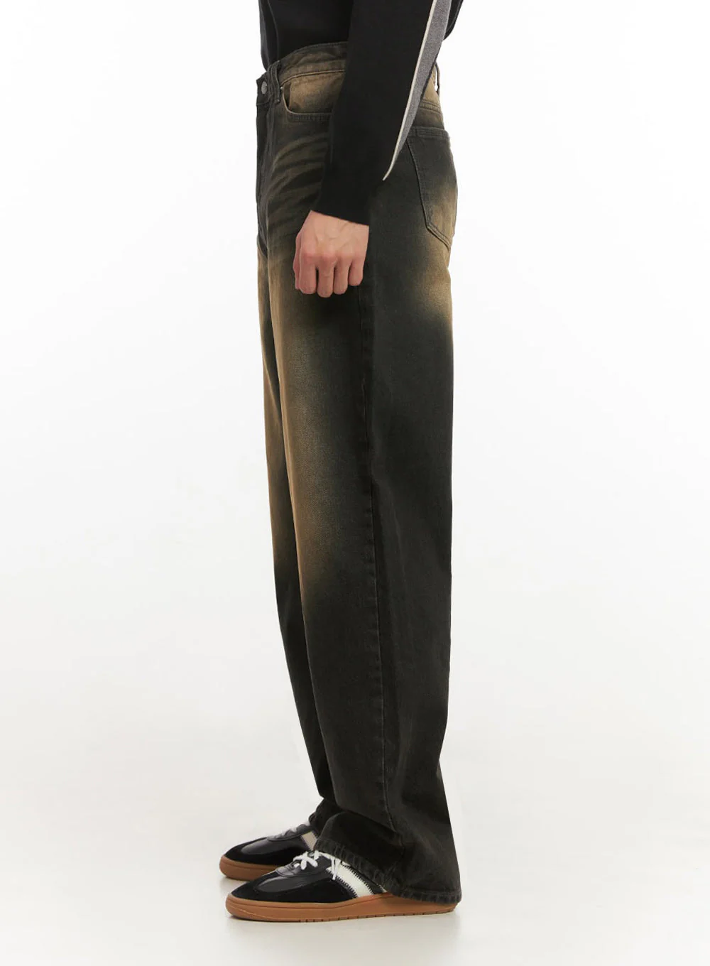 Men's Vintage Washed Wide-Leg Jeans IF517 - Image 9