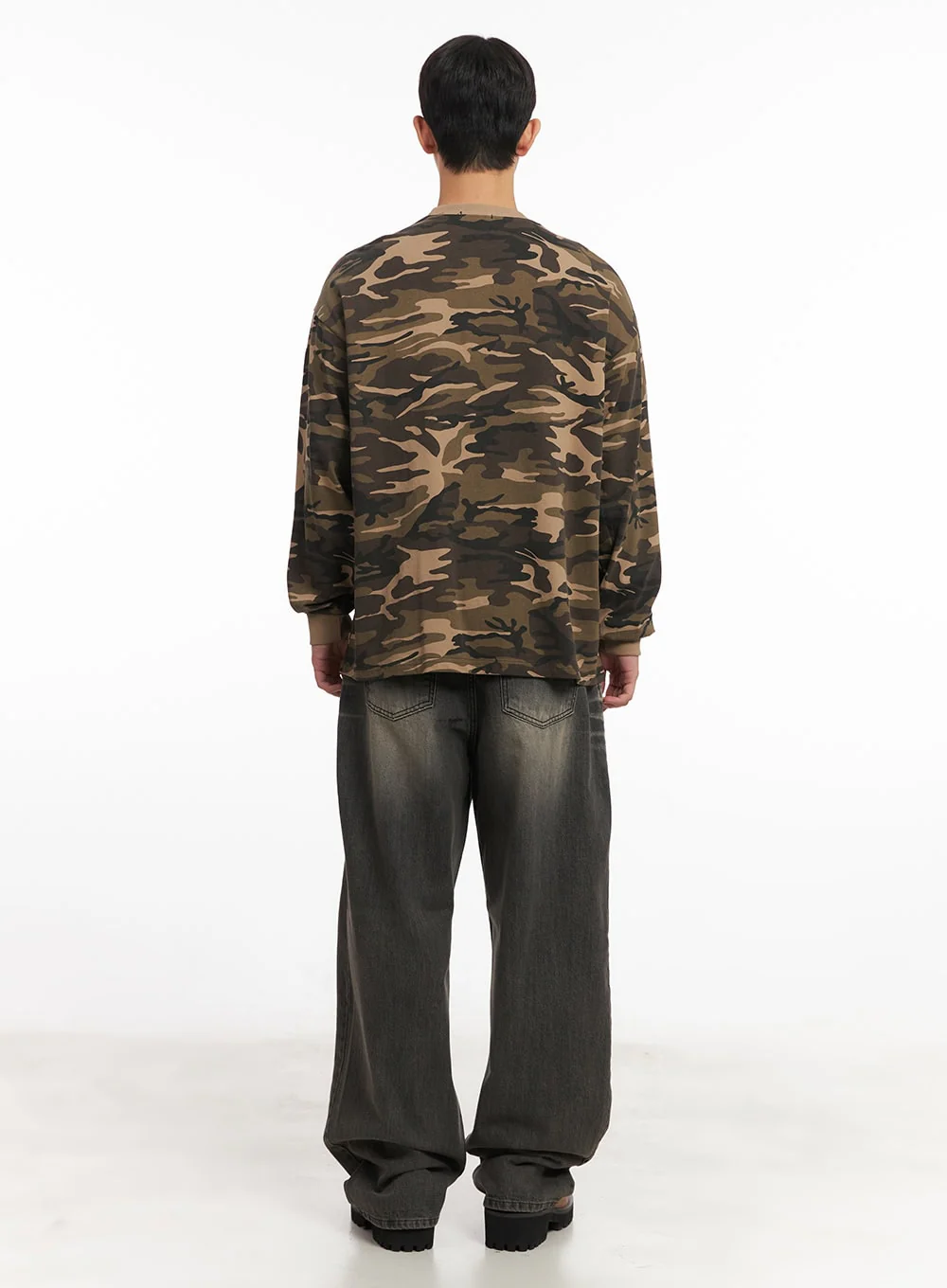 Men's Vintage Washed Wide-Leg Jeans IM514 - Image 9