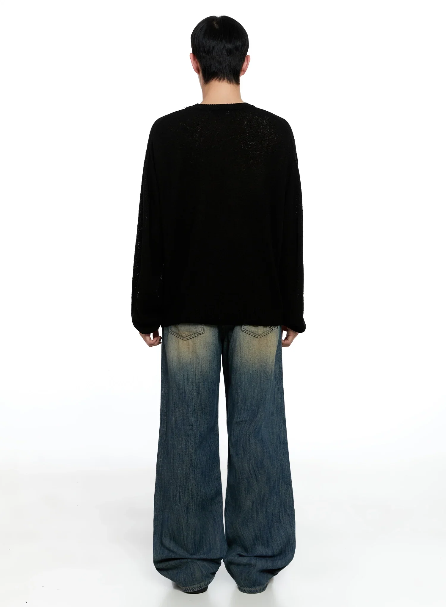 Men's Vintage Wide-Leg Jeans IG520 - Image 11