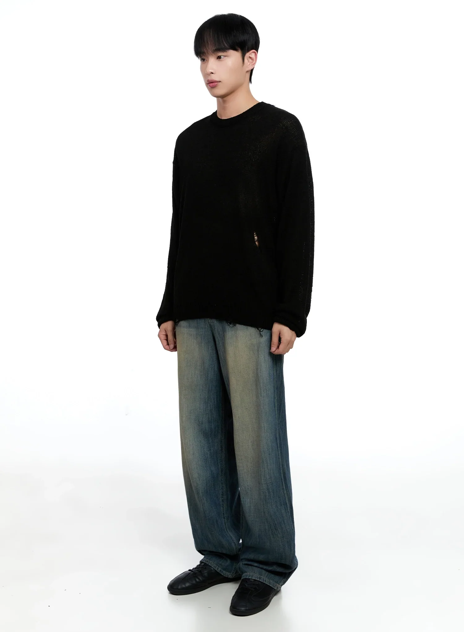 Men's Vintage Wide-Leg Jeans IG520 - Image 12