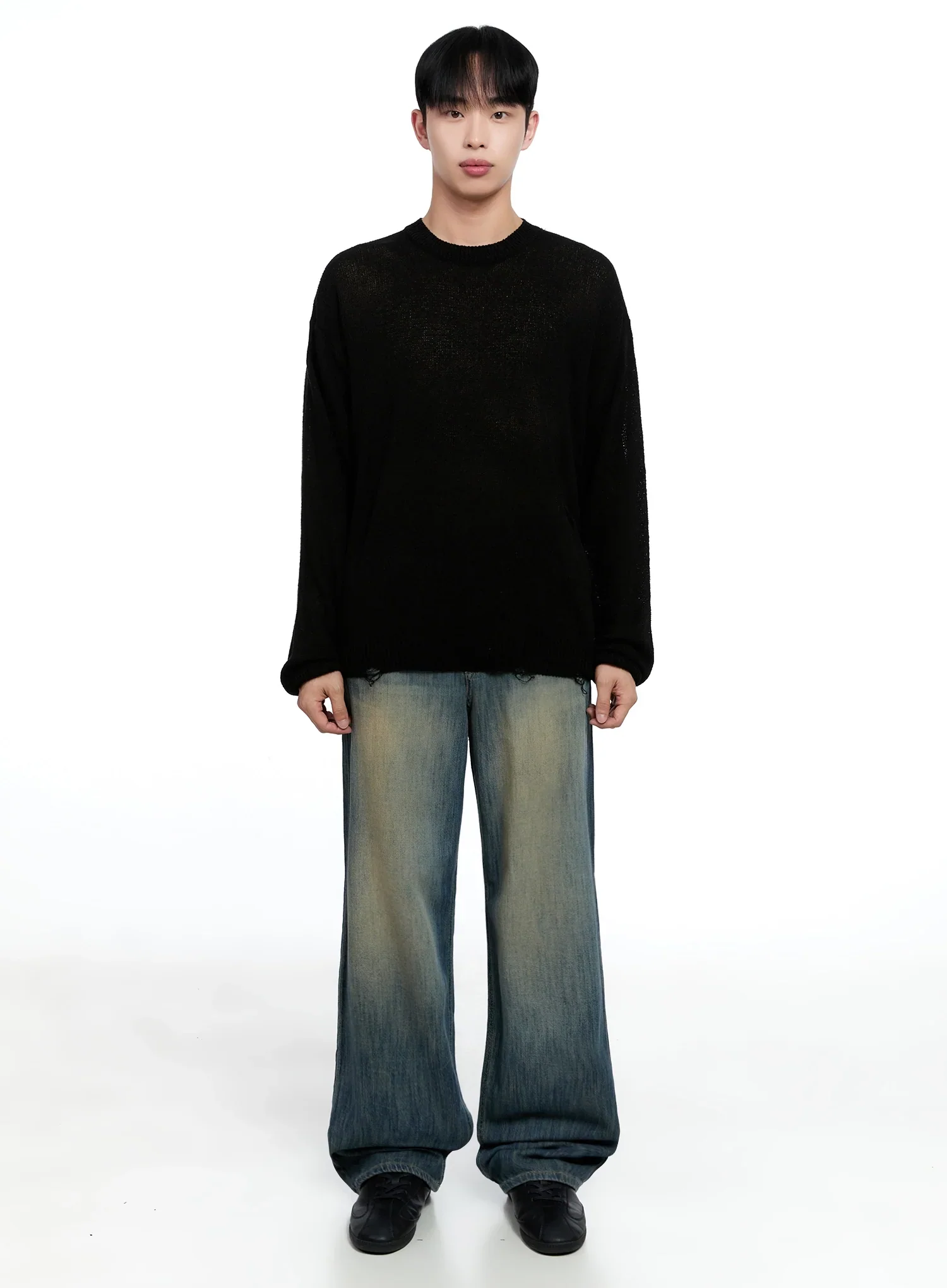 Men's Vintage Wide-Leg Jeans IG520 - Image 4