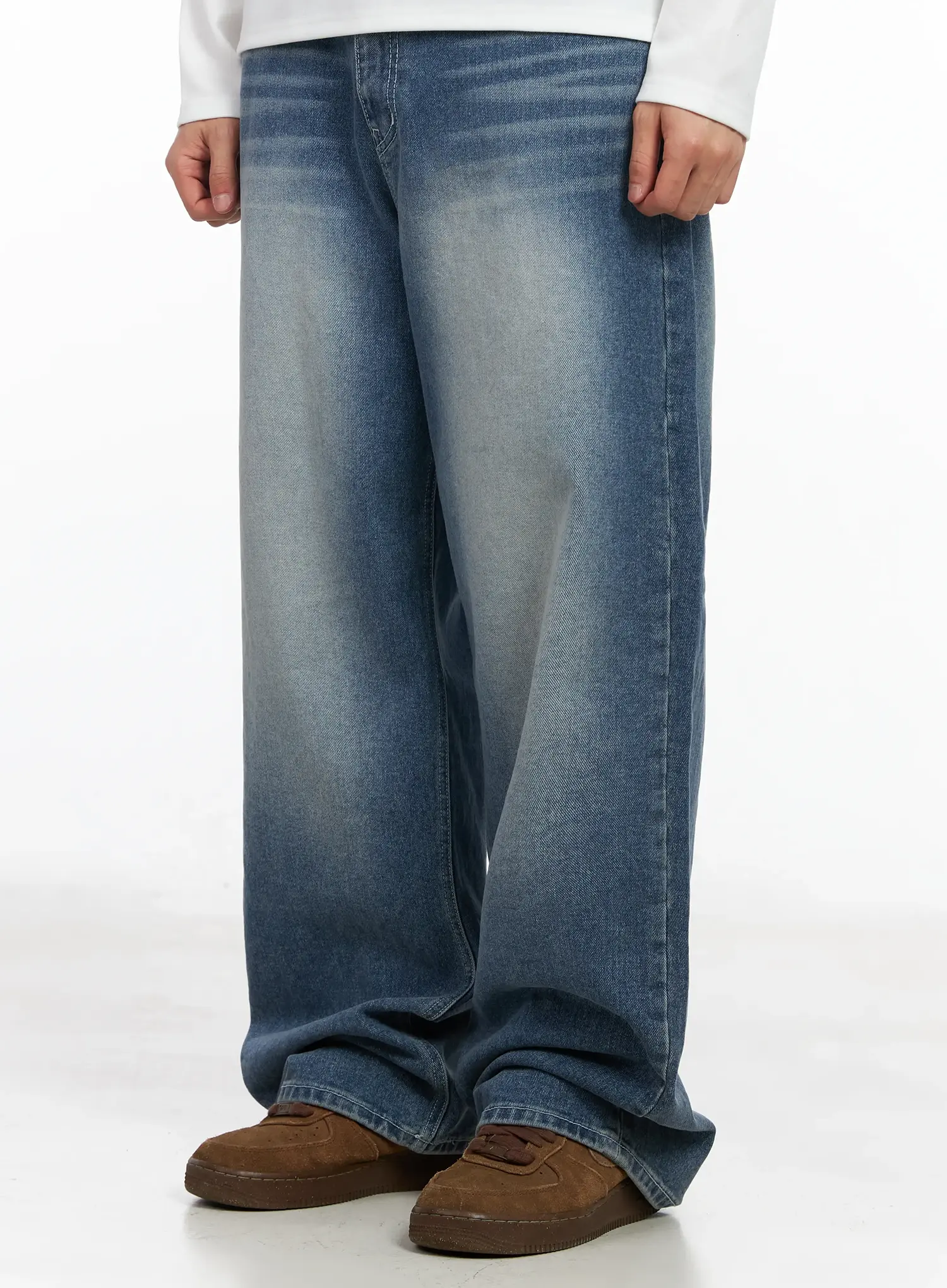 Men's Washed Baggy Jeans IM516 - Image 5