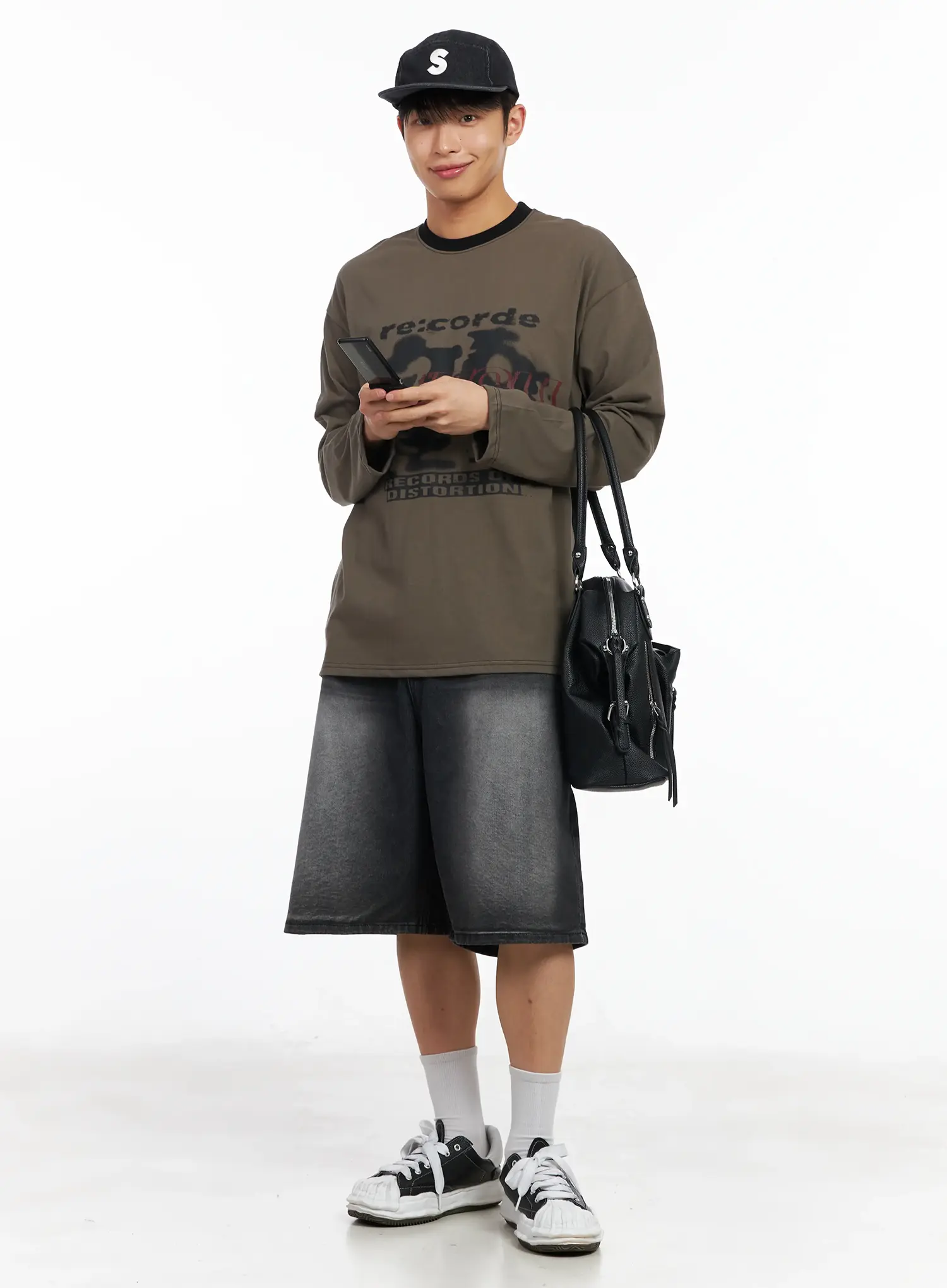 Men's Washed Bermuda Jeans IM516 - Image 2