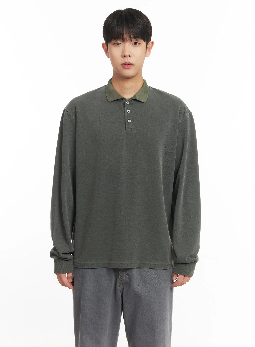 Men's Washed Cotton Collared T-Shirt IM527 - Image 15