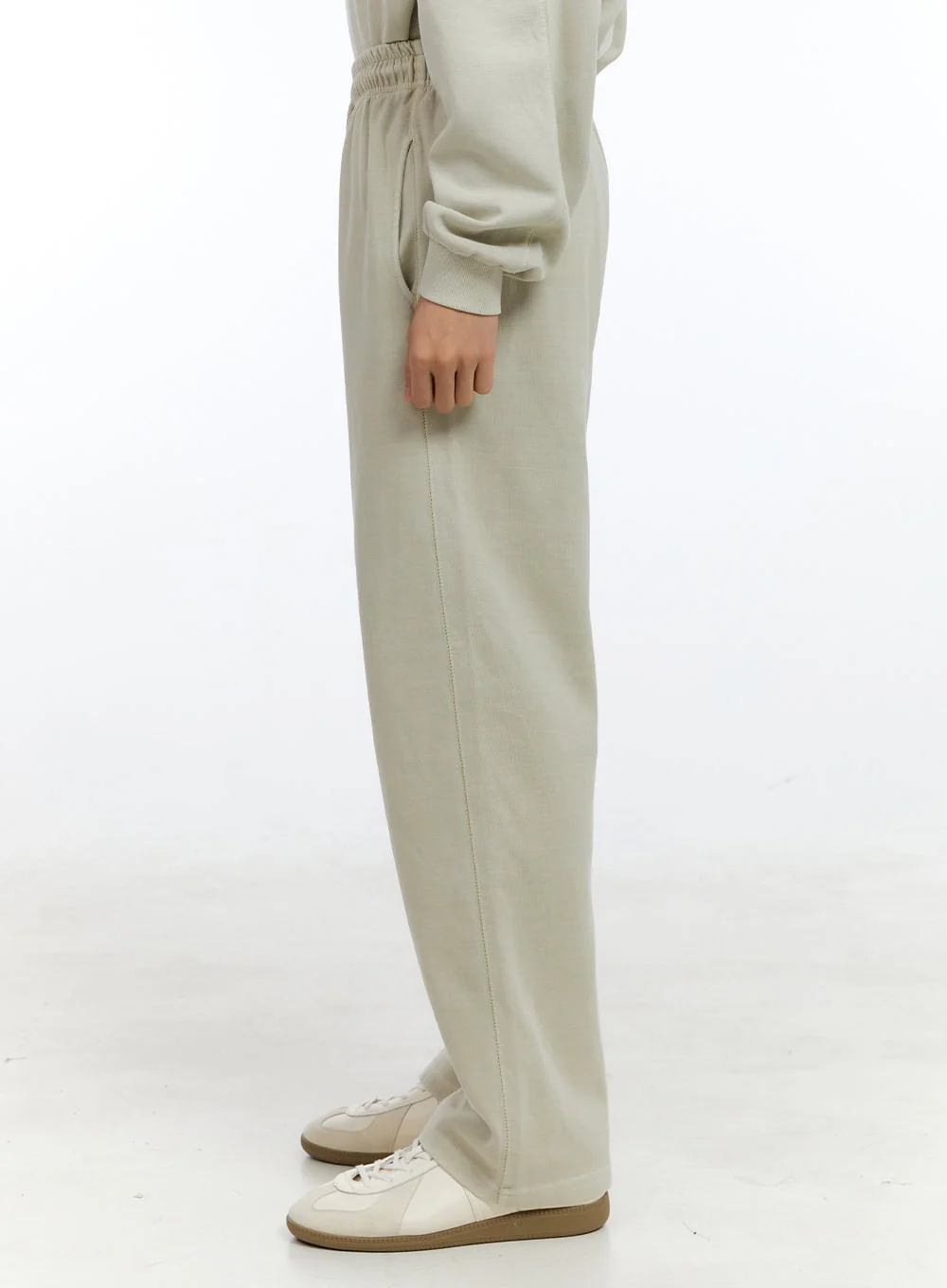 Men's Washed Cotton Sweatpants (Beige) IG422 - Image 4
