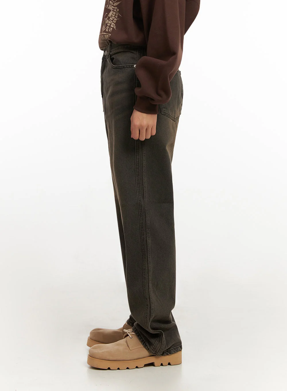 Men's Washed Denim Wide Fit Jeans ID413 - Image 4