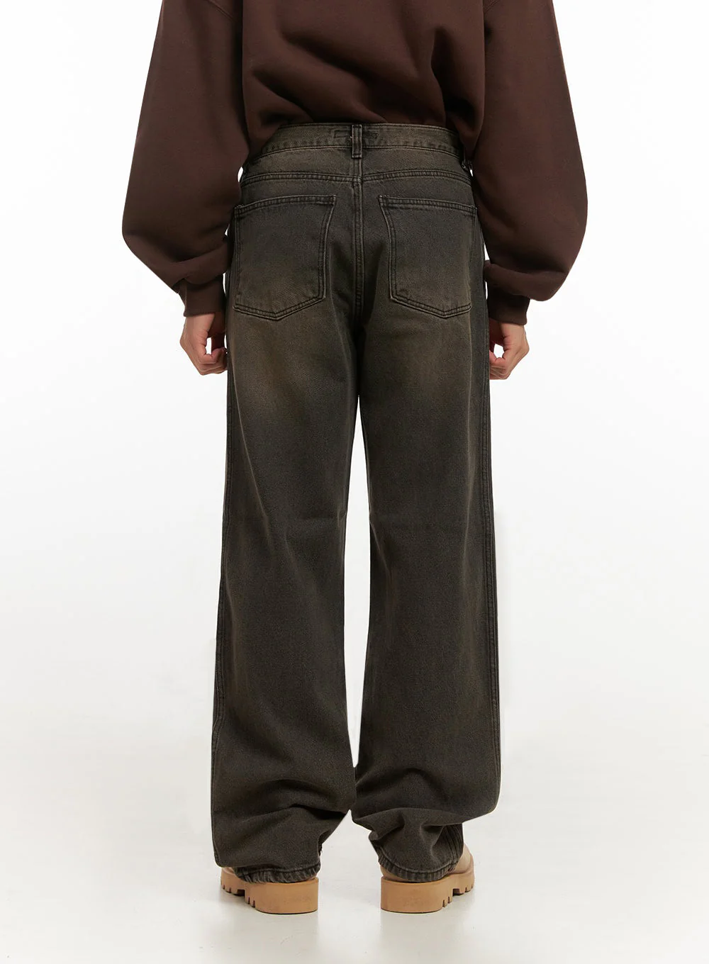 Men's Washed Denim Wide Fit Jeans ID413 - Image 5