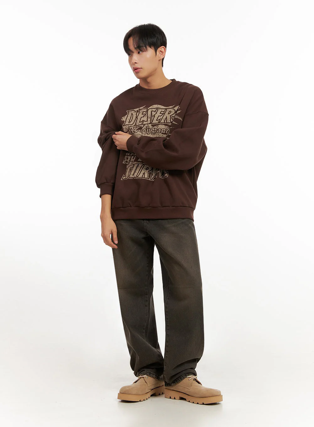 Men's Washed Denim Wide Fit Jeans ID413 - Image 6