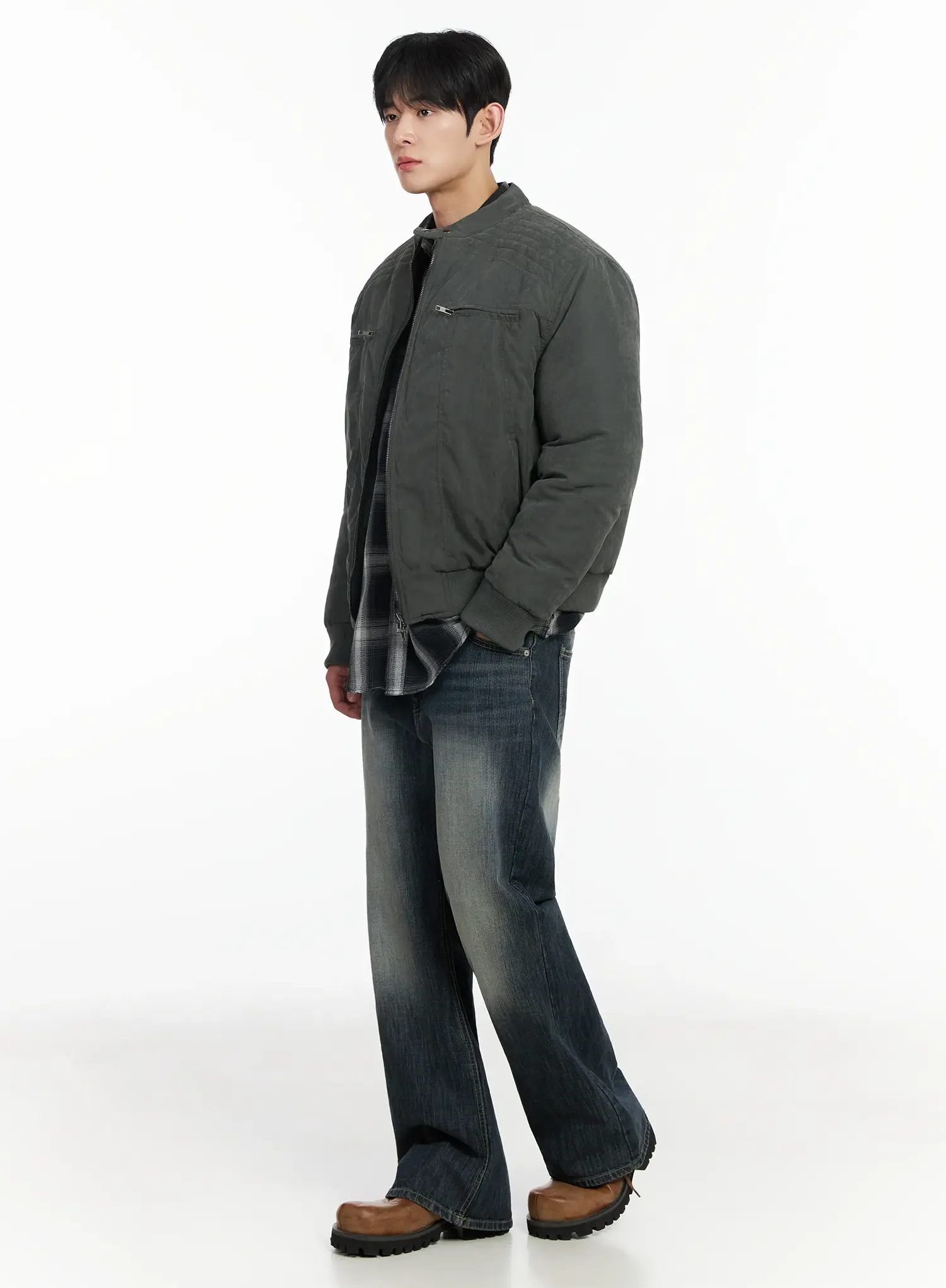 Men's Washed Flared Jeans IF517 - Image 11