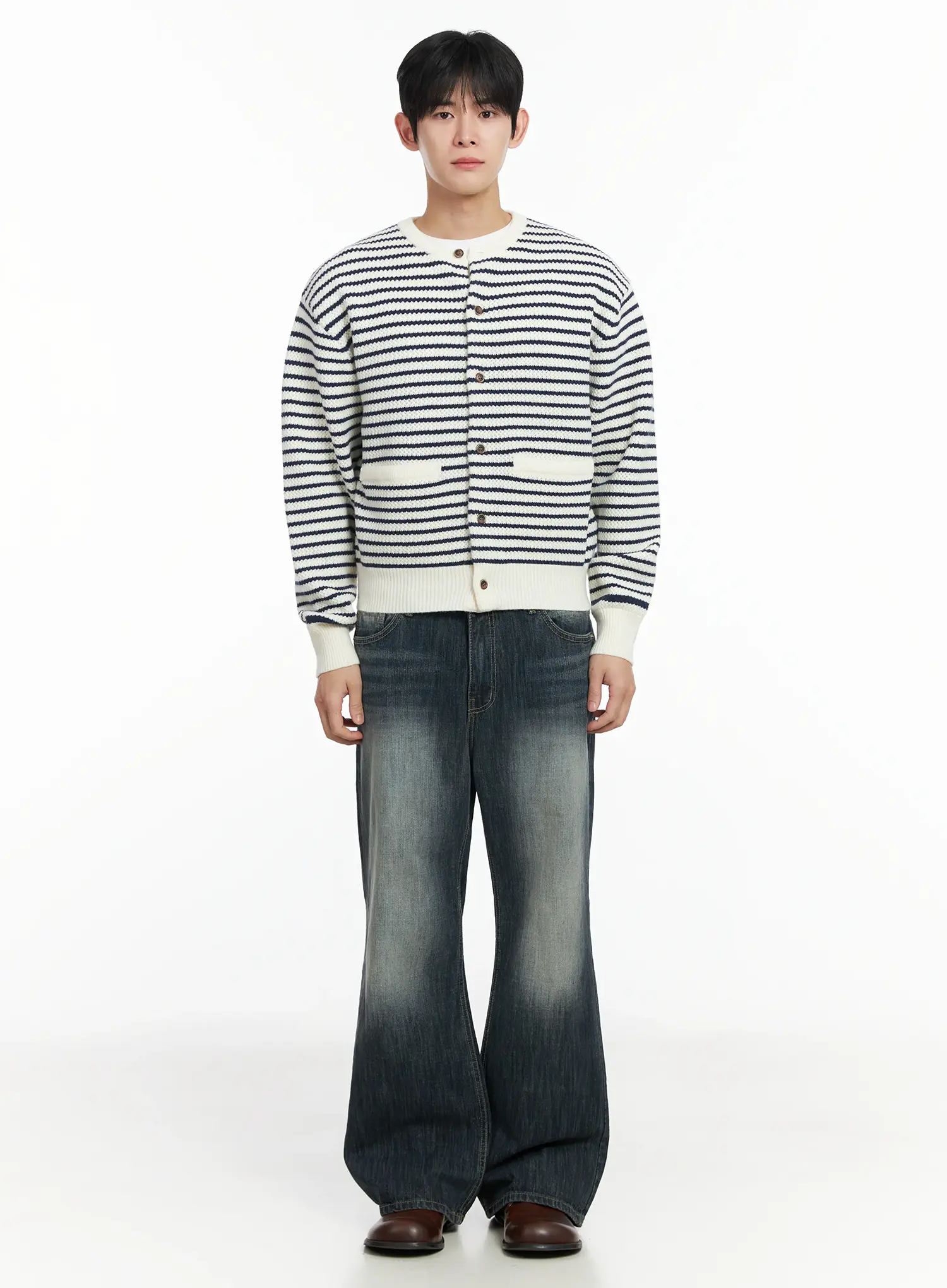 Men's Washed Flared Jeans IF517 - Image 3