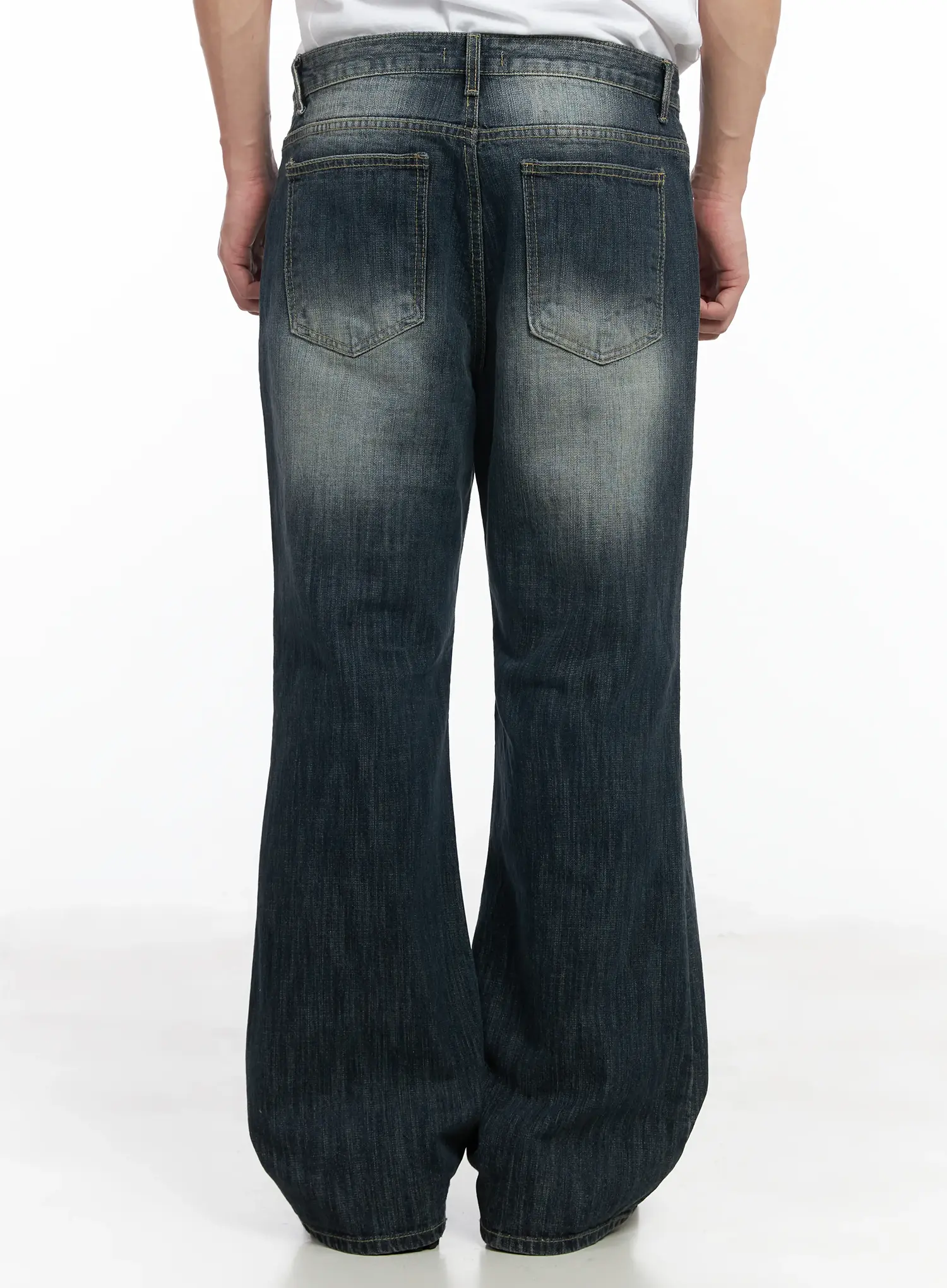 Men's Washed Flared Jeans IF517 - Image 7
