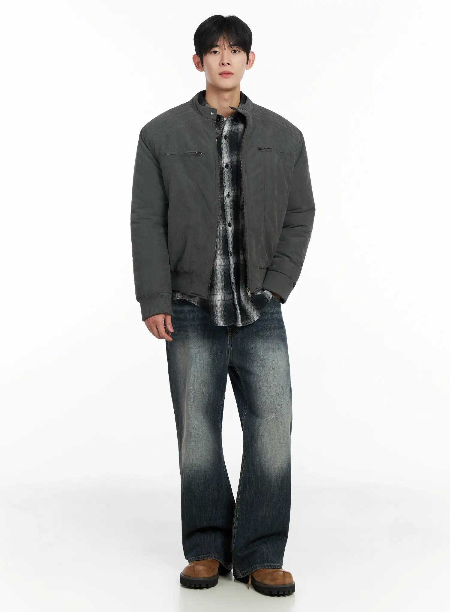 Men's Washed Flared Jeans IF517 - Image 9