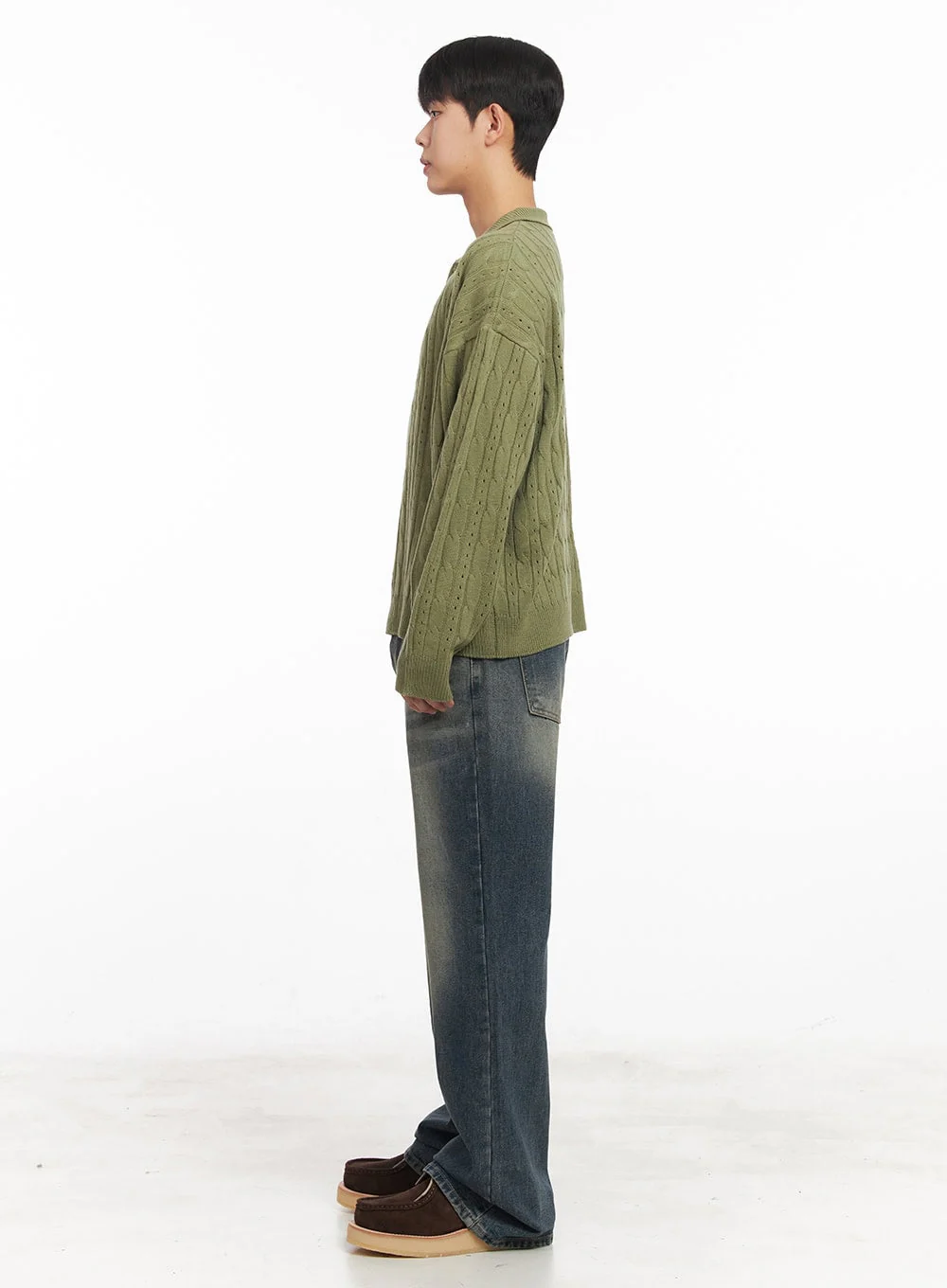 Men's Washed Flared Jeans IM517 - Image 7