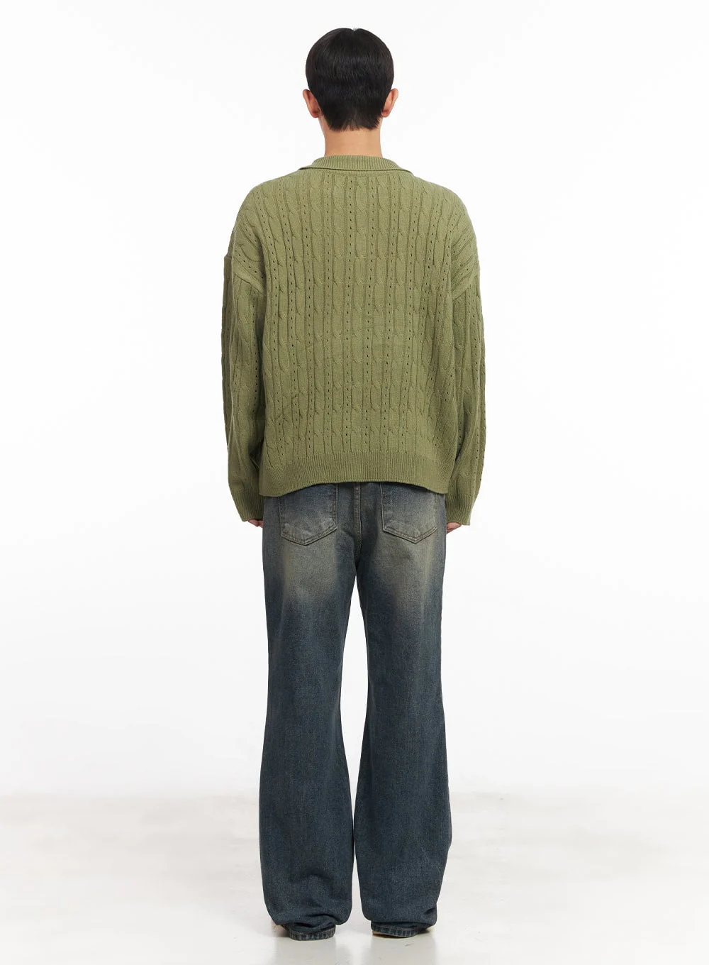 Men's Washed Flared Jeans IM517 - Image 9
