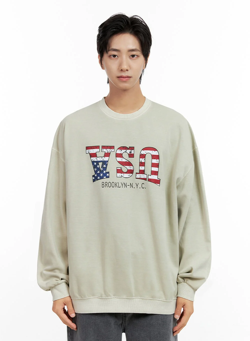 Men's Washed Graphic Sweatshirt IN401 - Image 10