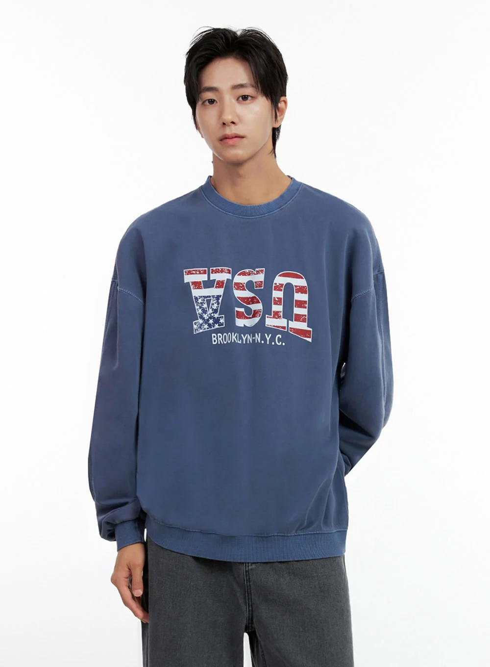Men's Washed Graphic Sweatshirt IN401 - Image 4
