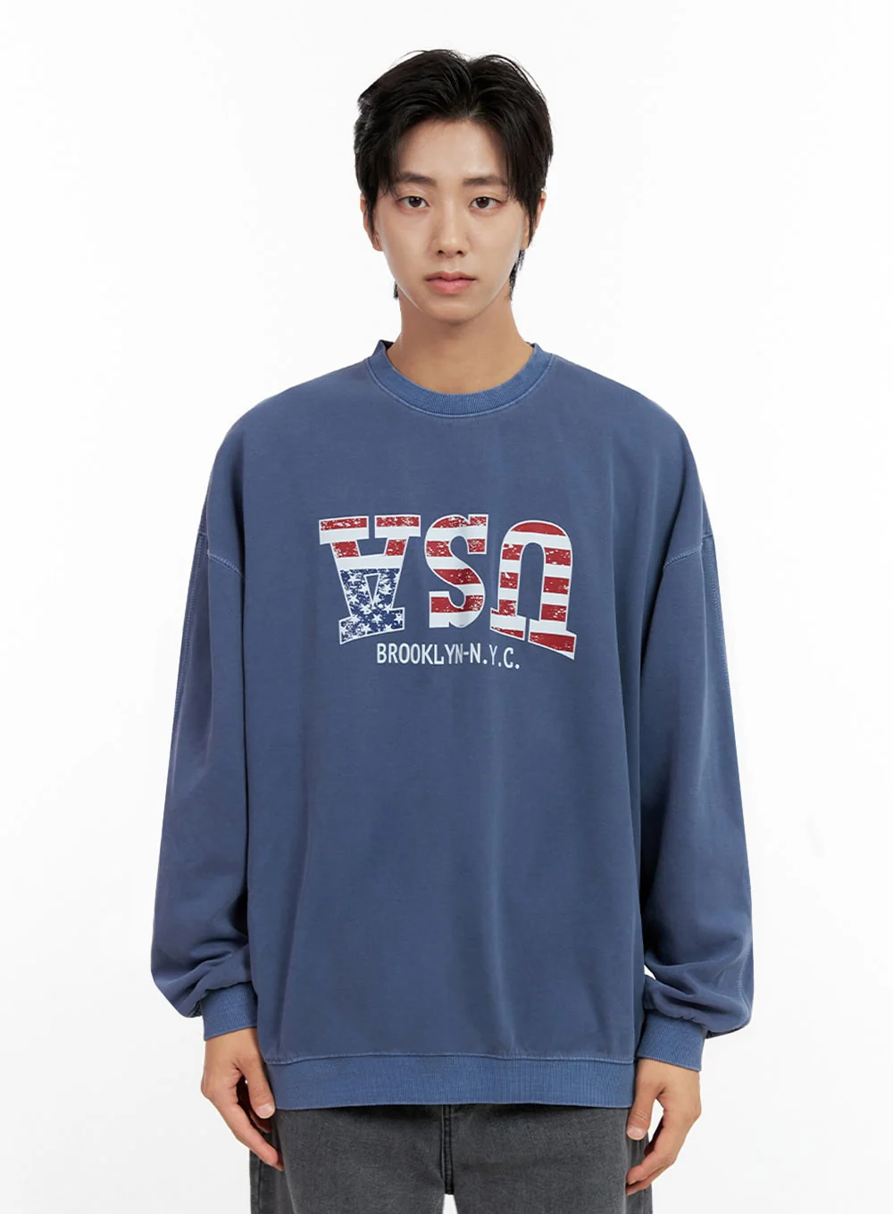 Men's Washed Graphic Sweatshirt IN401 - Image 9
