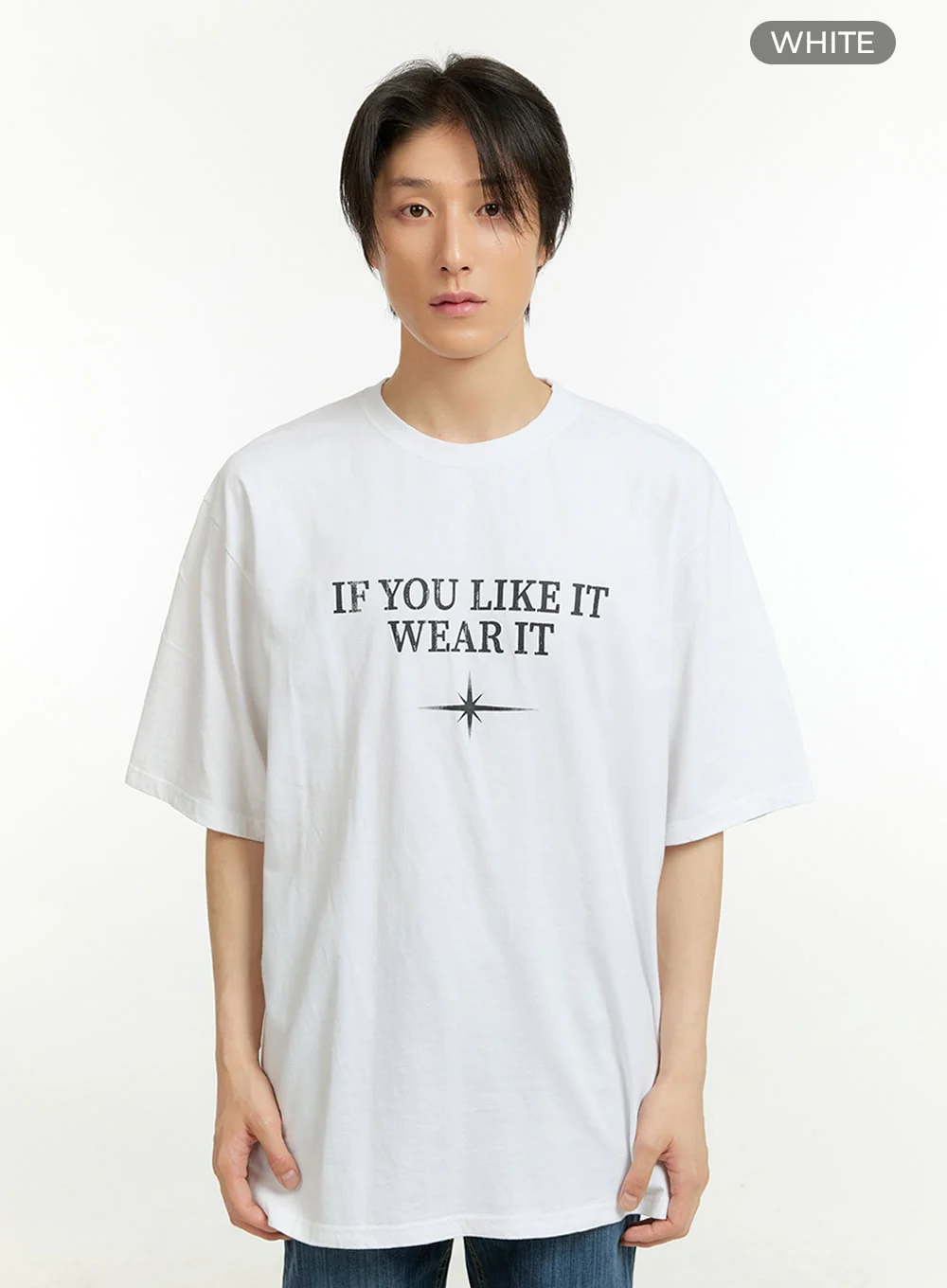 Men's Washed Lettering T-Shirt IL418 - Image 10