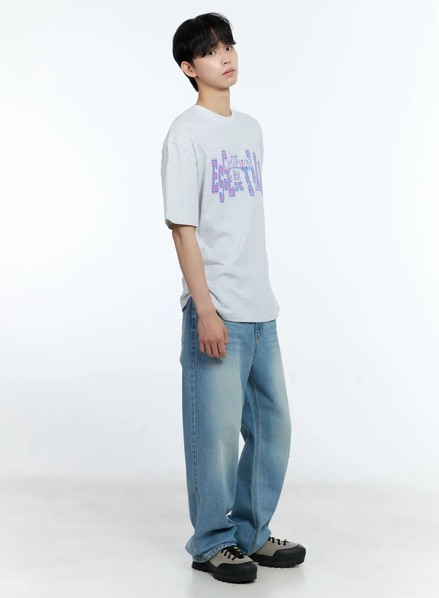 Men's Washed Wide-Leg Jeans IL529 - Image 12