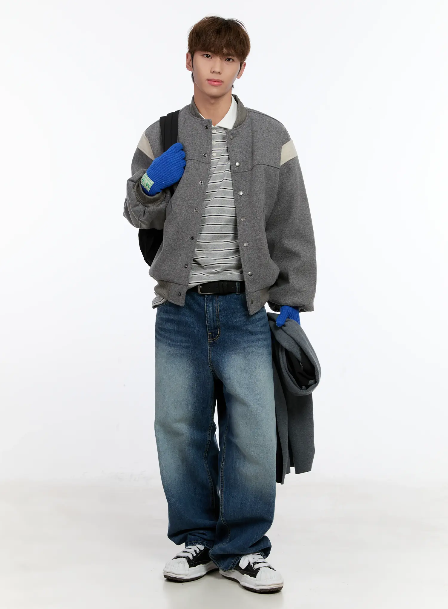 Men's Washed Wide Leg Jeans IN512 - Image 12