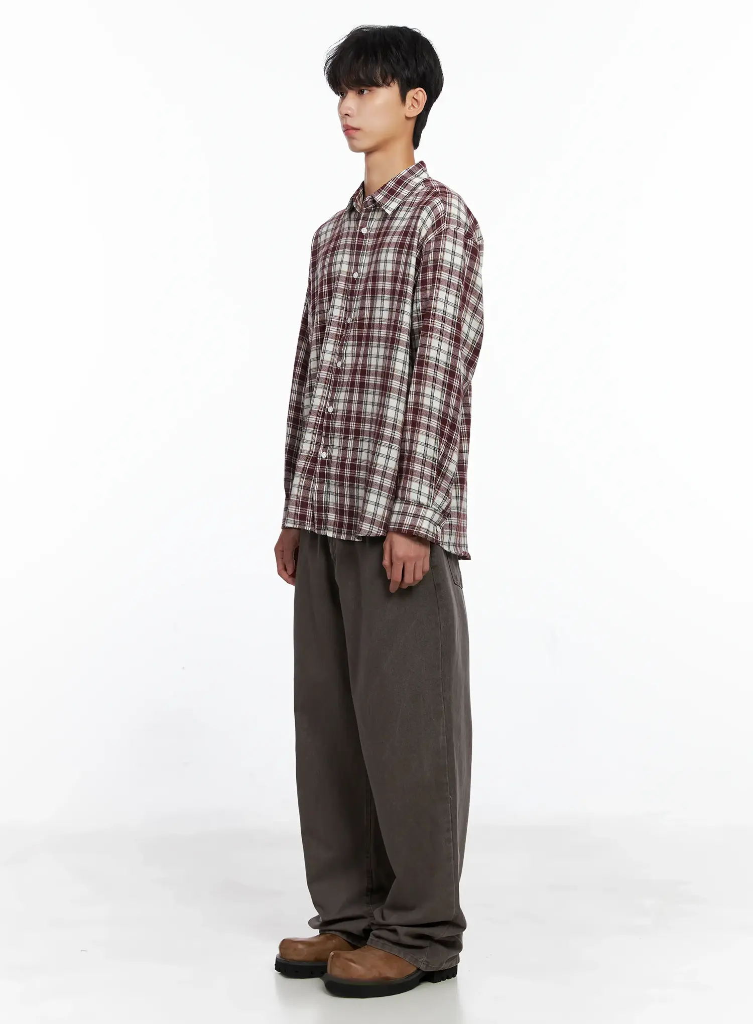 Men's Washed Wide-Leg Pants IS519 - Image 6