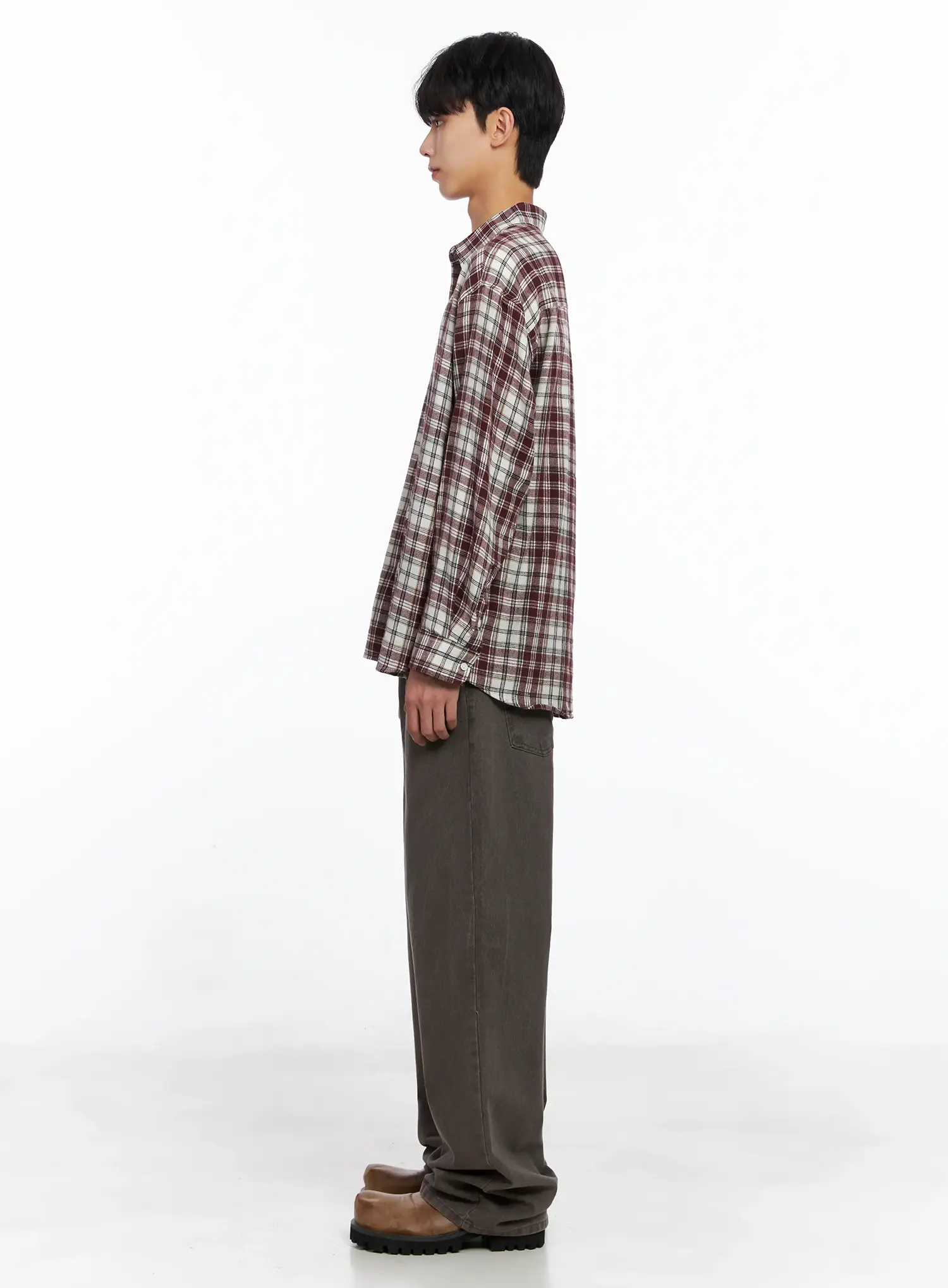 Men's Washed Wide-Leg Pants IS519 - Image 7