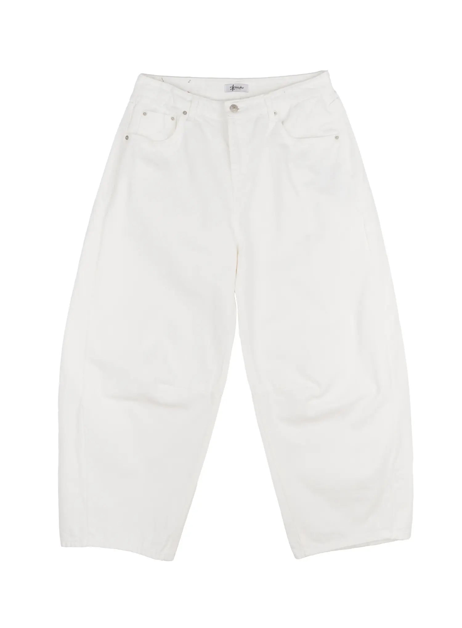 Men's White Wide Leg Cotton Pants IJ521 - Image 12