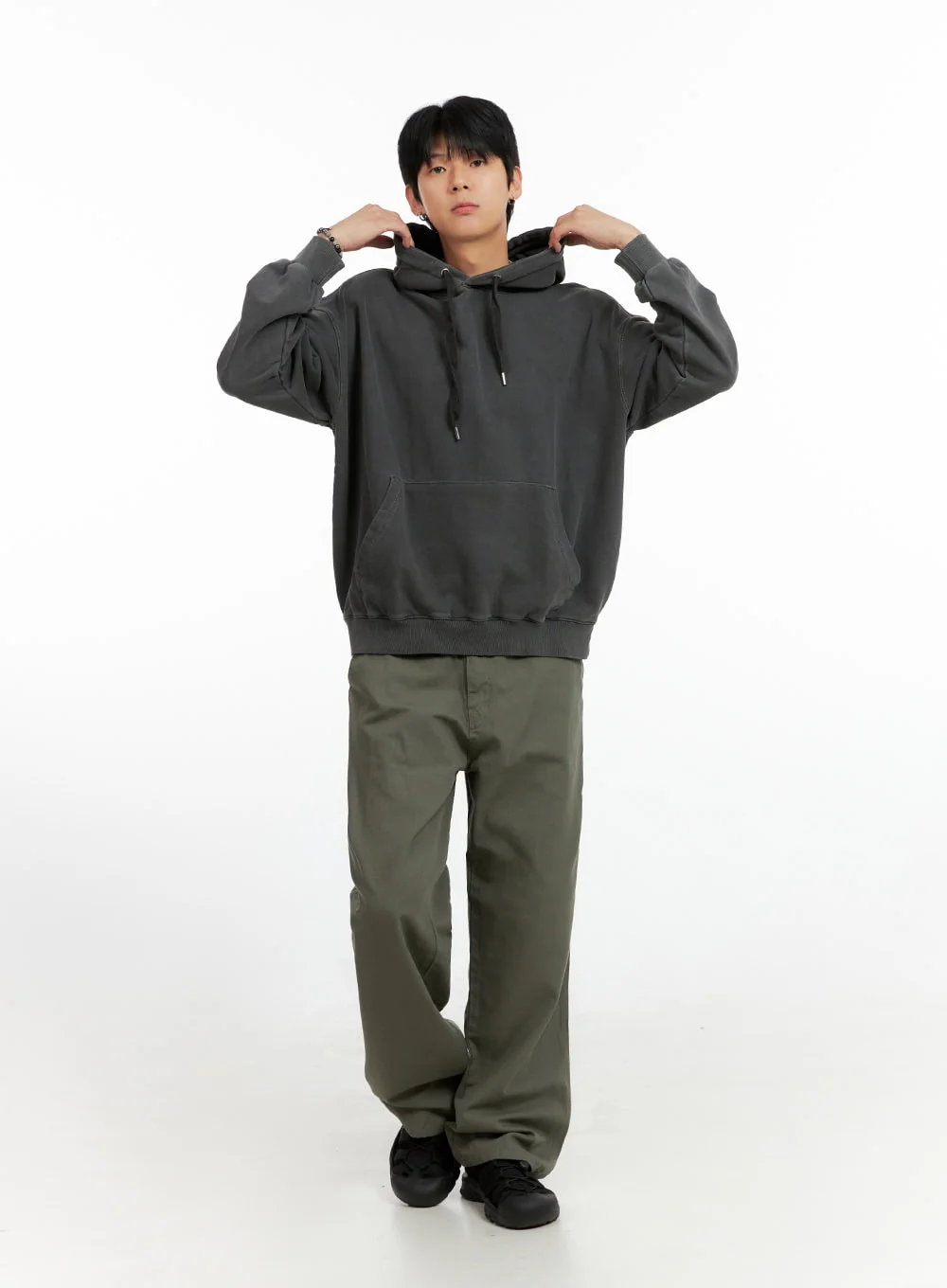 Men's Wide Fit Cotton Pants (Dark Green) IG402 - Image 3