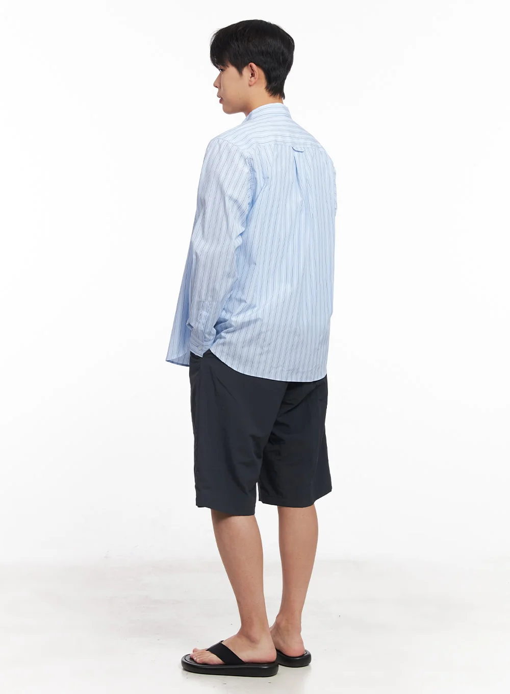 Men's Wide-Fit Nylon Pintuck Shorts IY522 - Image 8