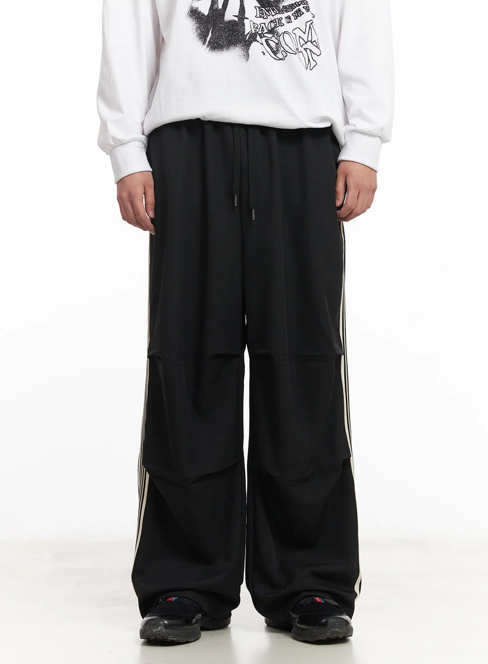 Men's Wide-Fit Striped Sweatpants IM517 - Image 4