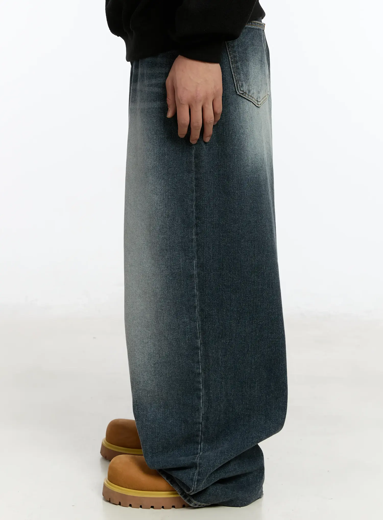 Men's Wide-Leg Baggy Jeans IM503 - Image 5
