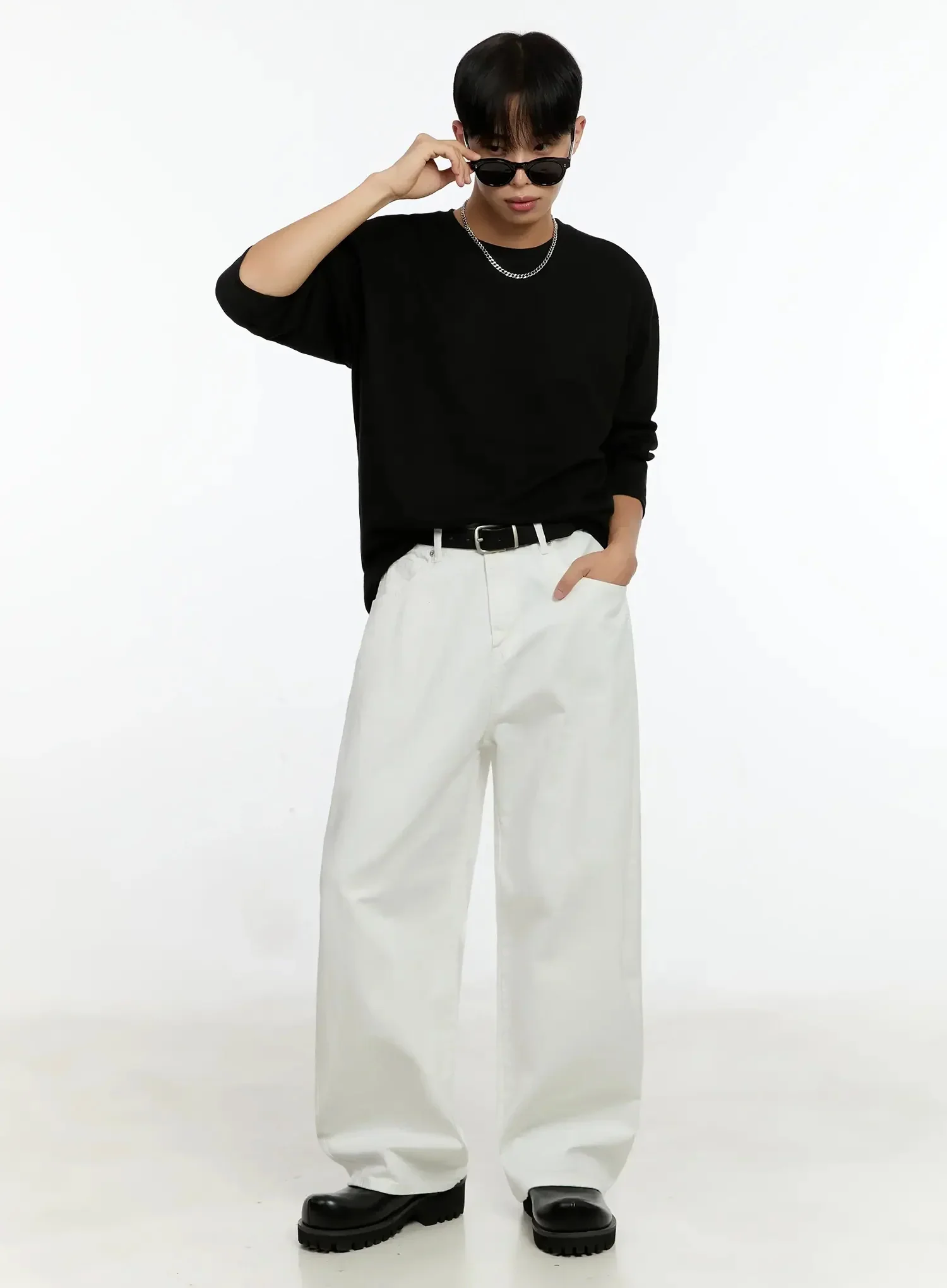 Men's Wide Leg Cotton Pants IN506 - Image 2