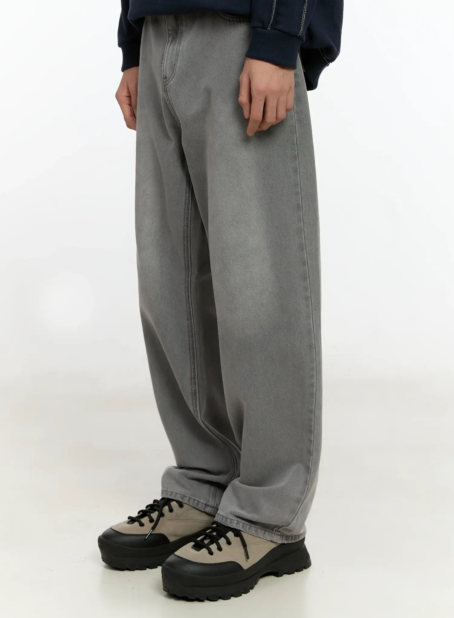 Men's Wide-Leg Denim Jeans (Gray) IO531 - Image 4