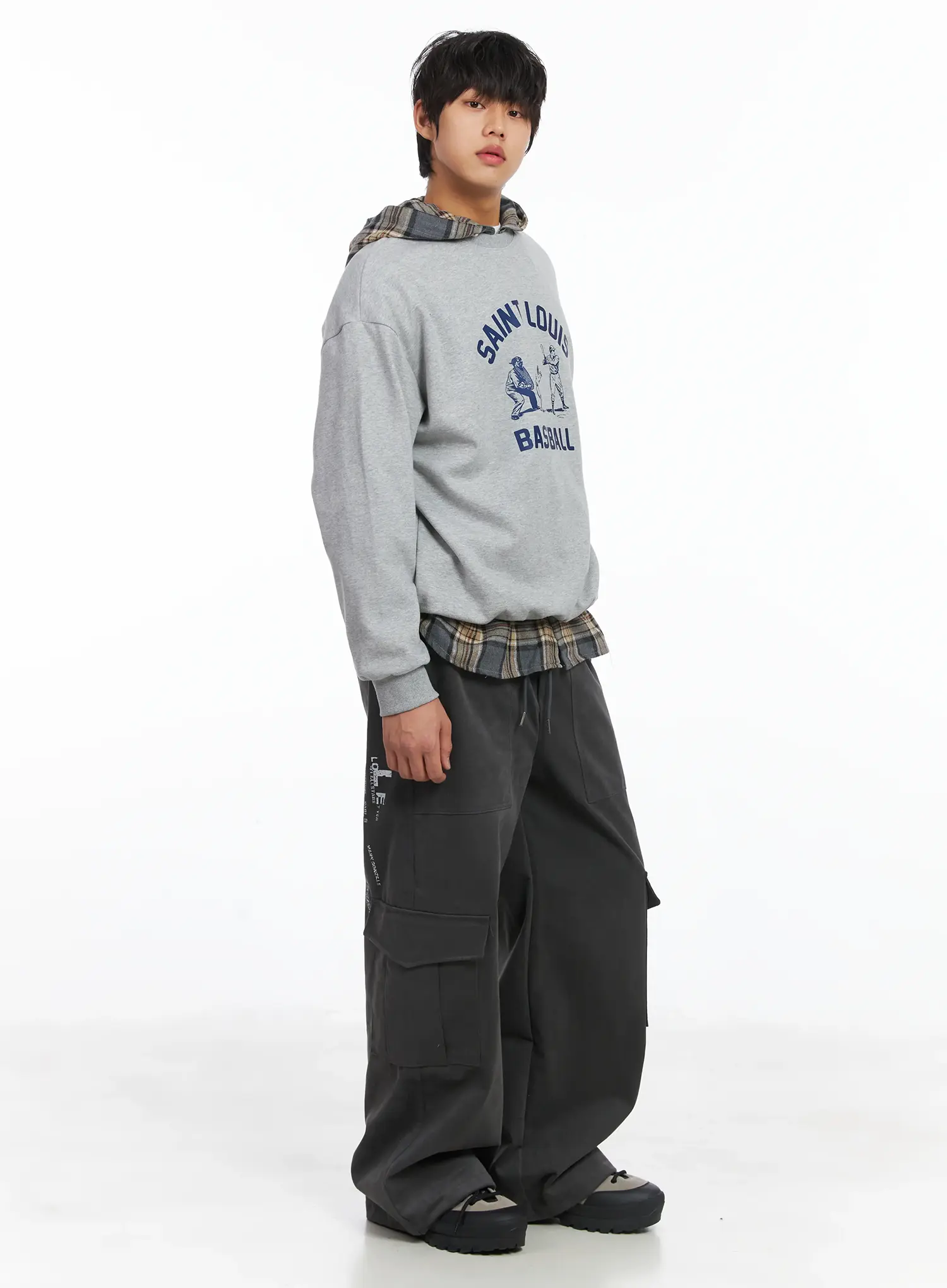 Men's Wide-Leg Drawstring Cargo Pants IJ512 - Image 9