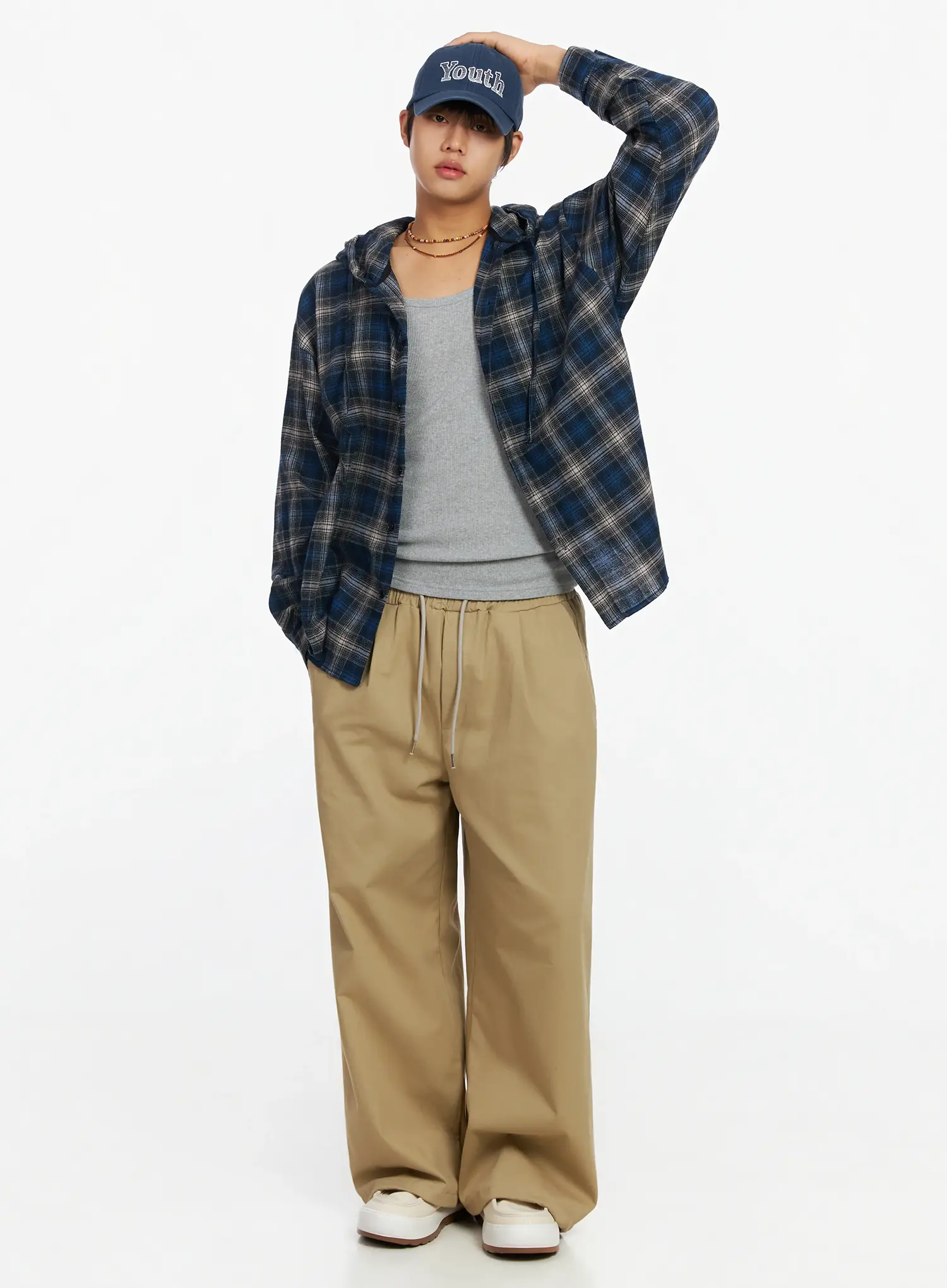 Men's Wide Leg Graphic Cotton Pants IJ527 - Image 14