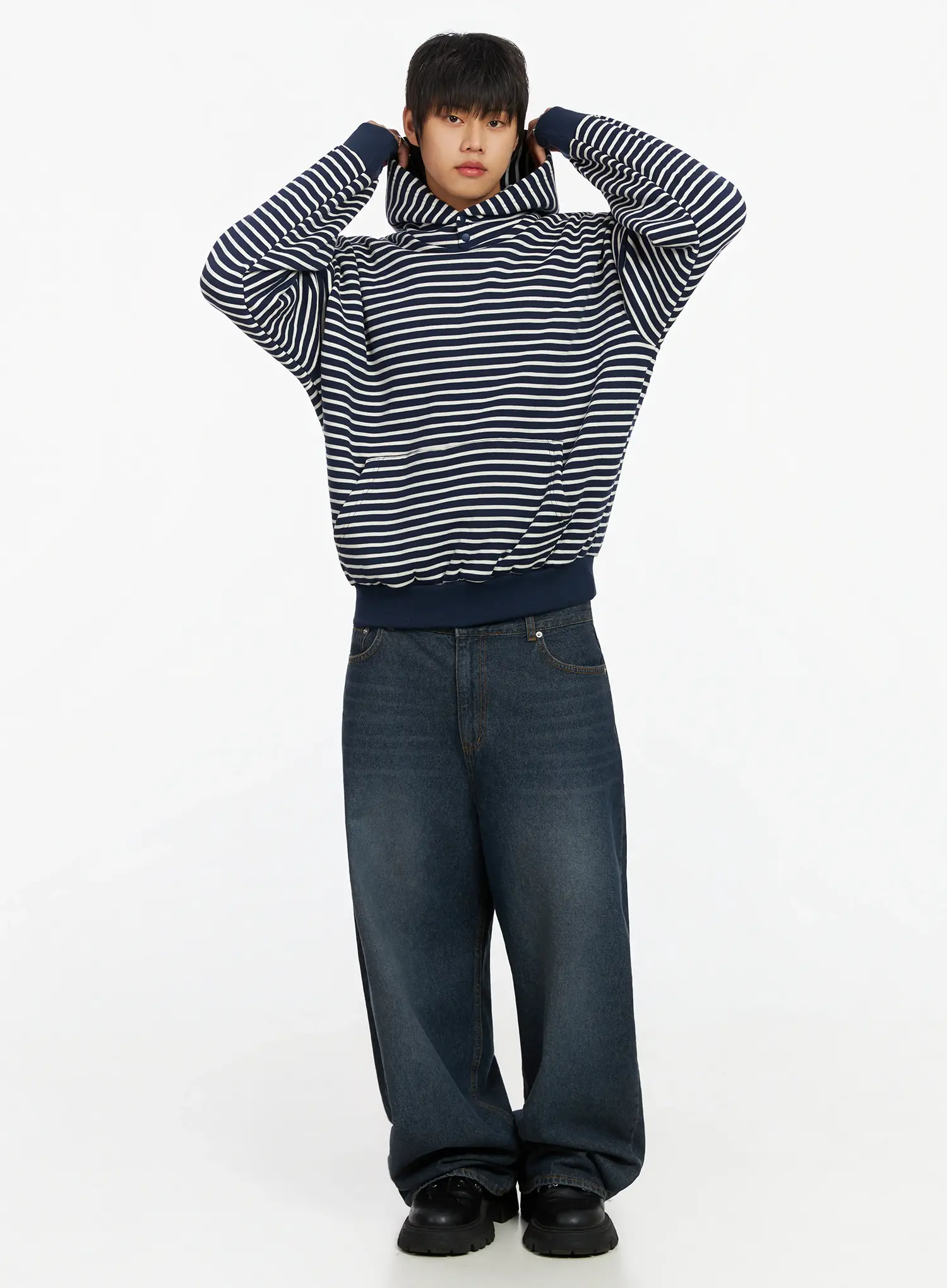 Men's Wide Leg Jeans IF503 - Image 2
