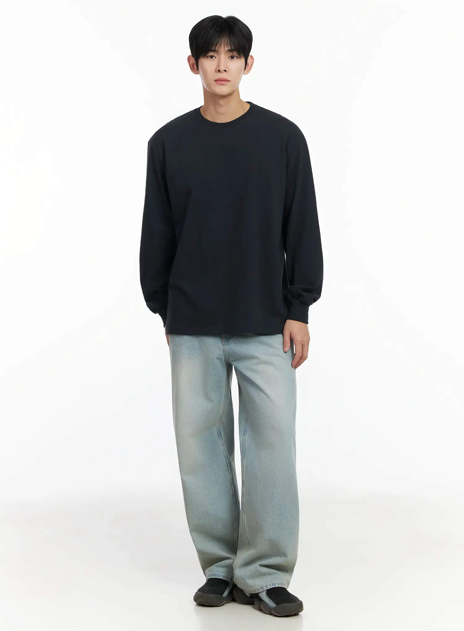 Men's Wide Leg Jeans (Light Blue) IF517 - Image 2