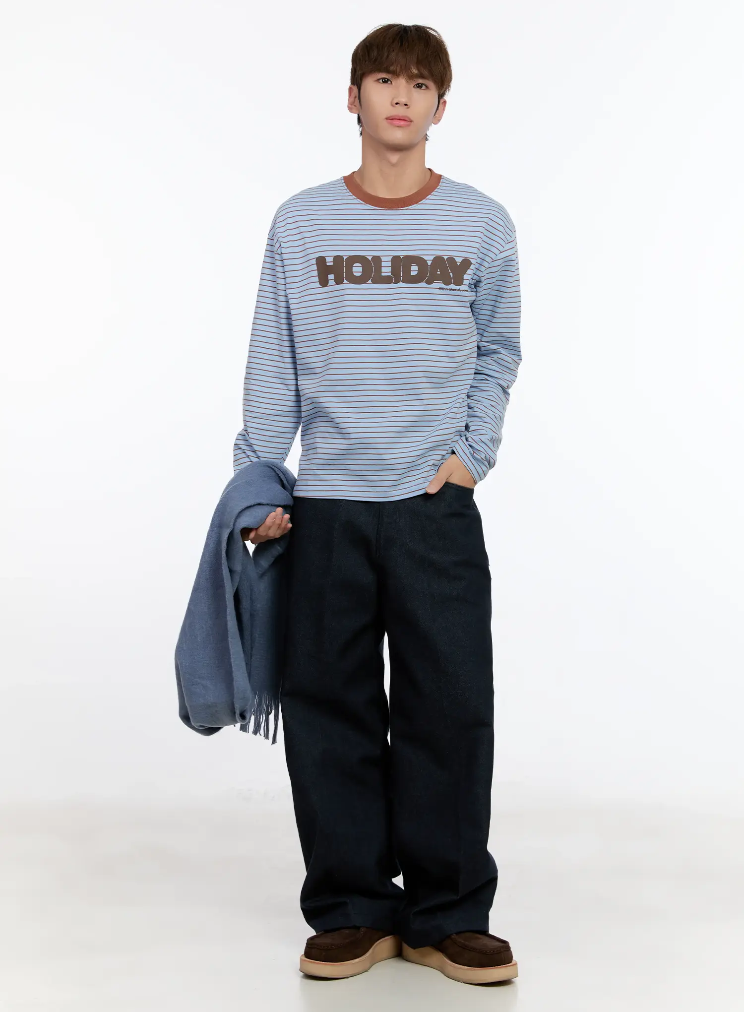 Men's Wool Blended Long Toggle Coat IN512 - Image 12