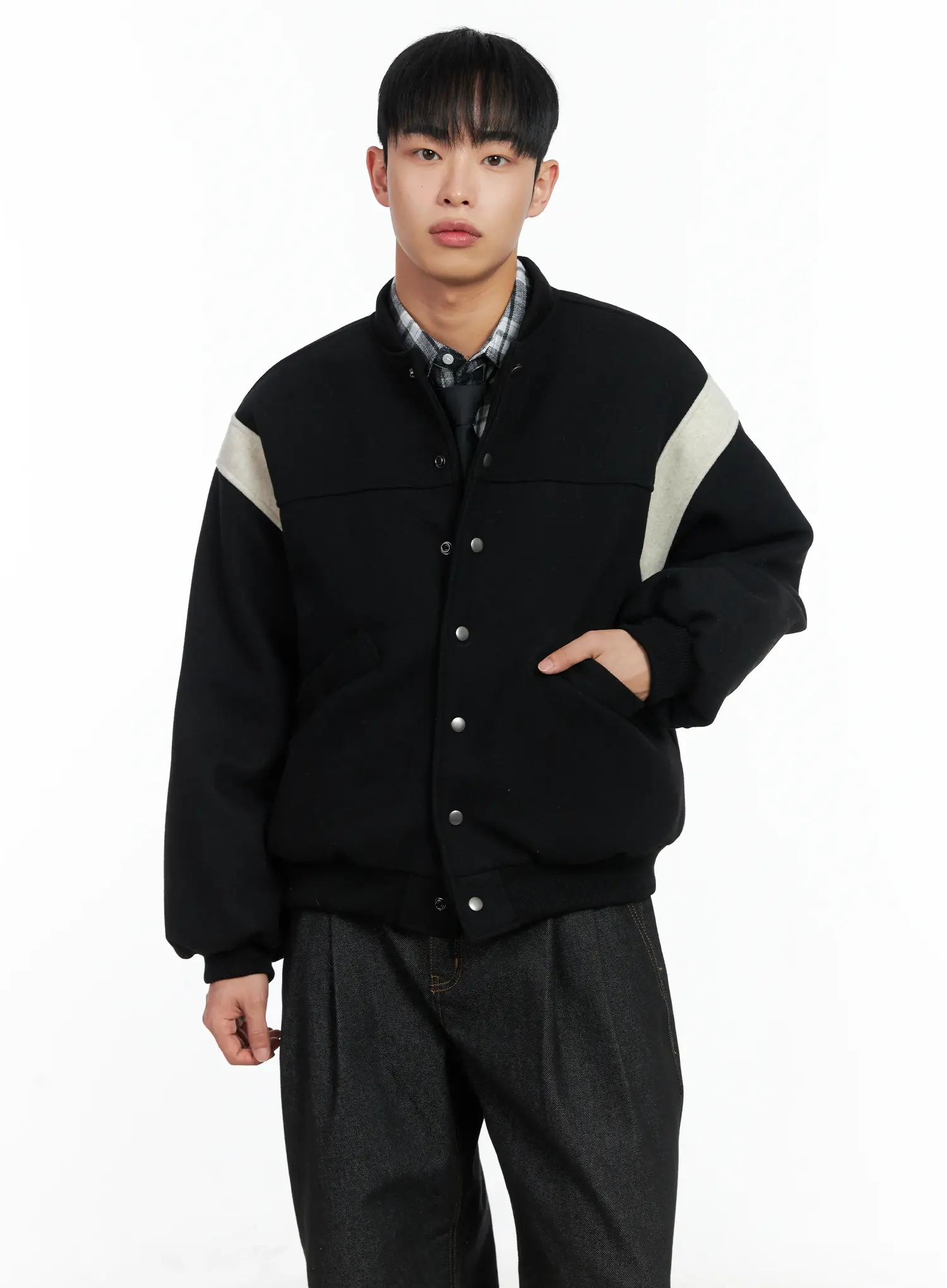 Men's Wool Varsity Jacket IN518 - Image 7