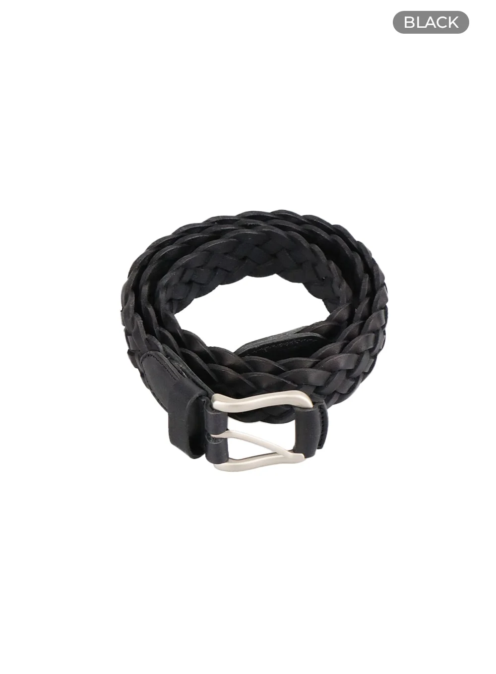 Men's Woven Faux Leather Belt IA401 - Image 5
