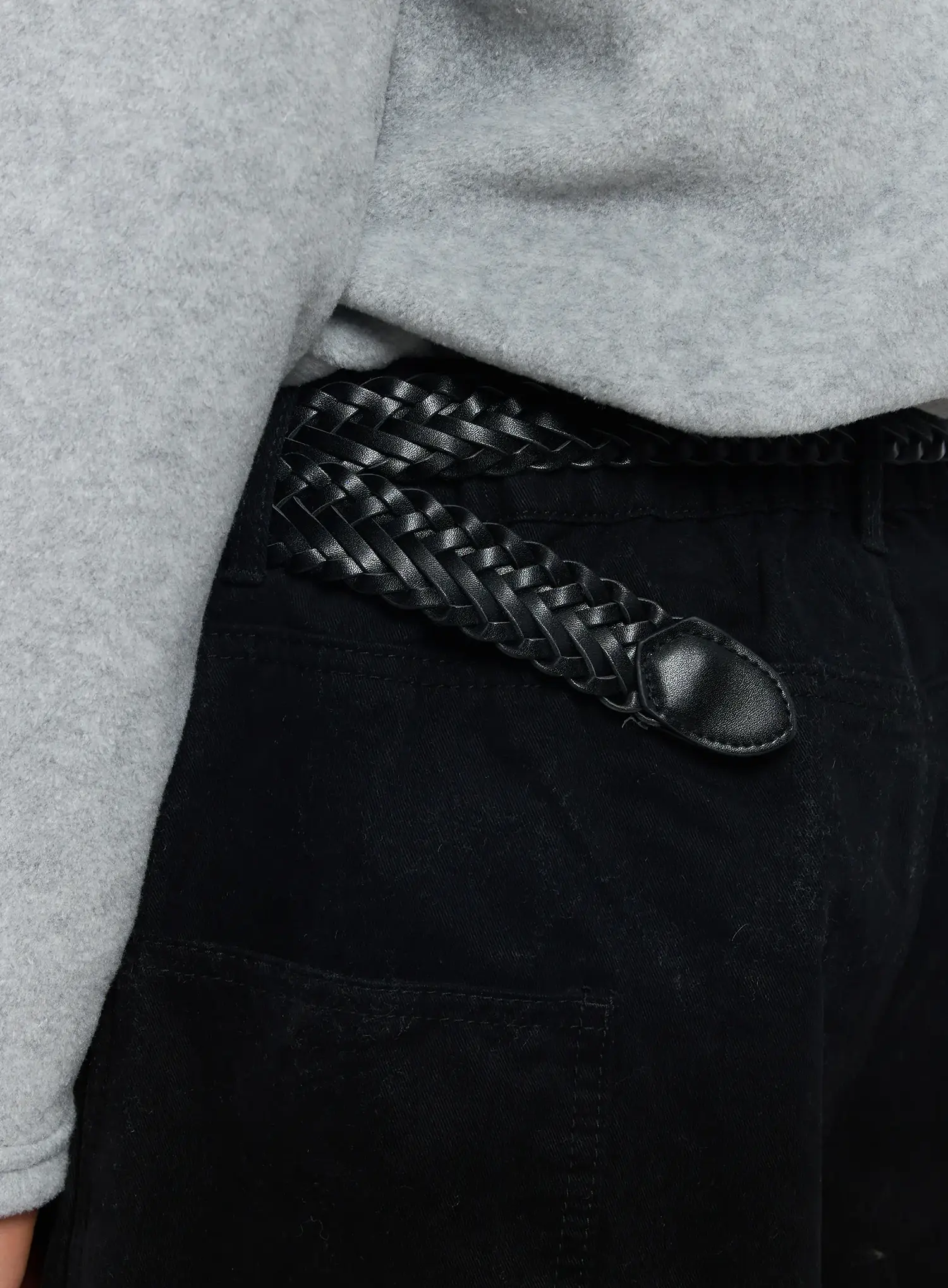 Men's Woven Leather Keychain Belt IF504 - Image 6
