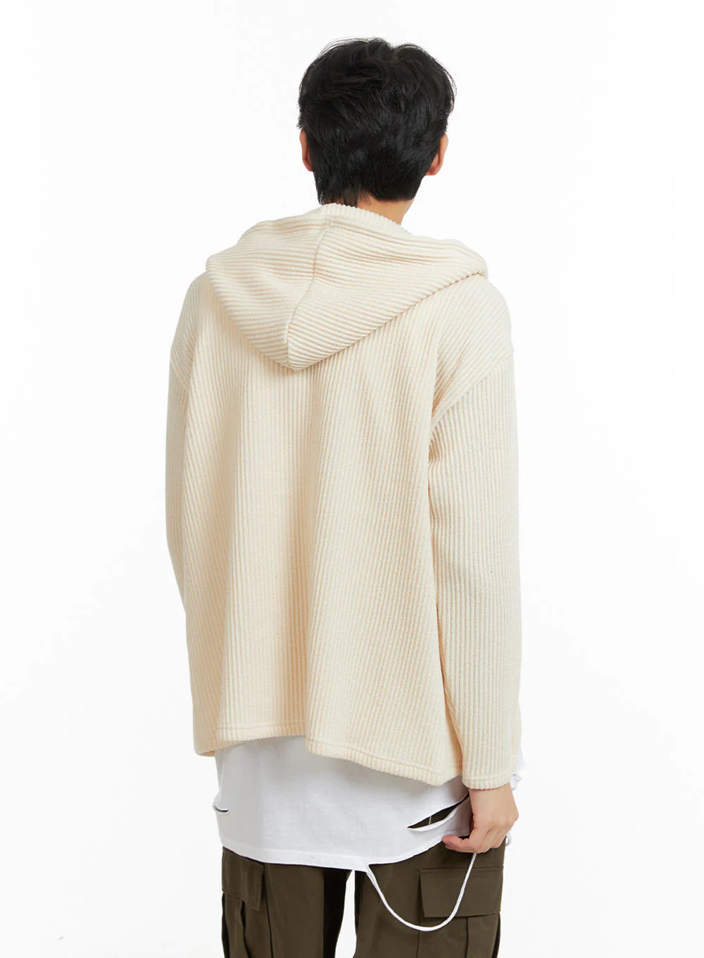 Men's Zip-Up Hooded Knit Sweater IA402 - Image 5