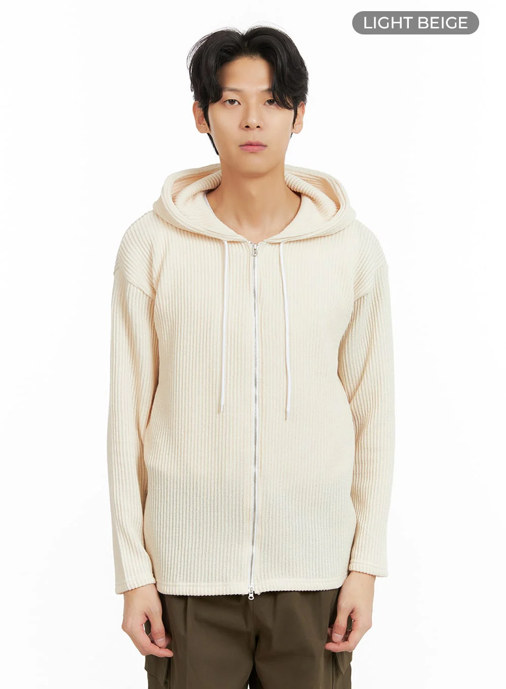 Men's Zip-Up Hooded Knit Sweater IA402 - Image 8