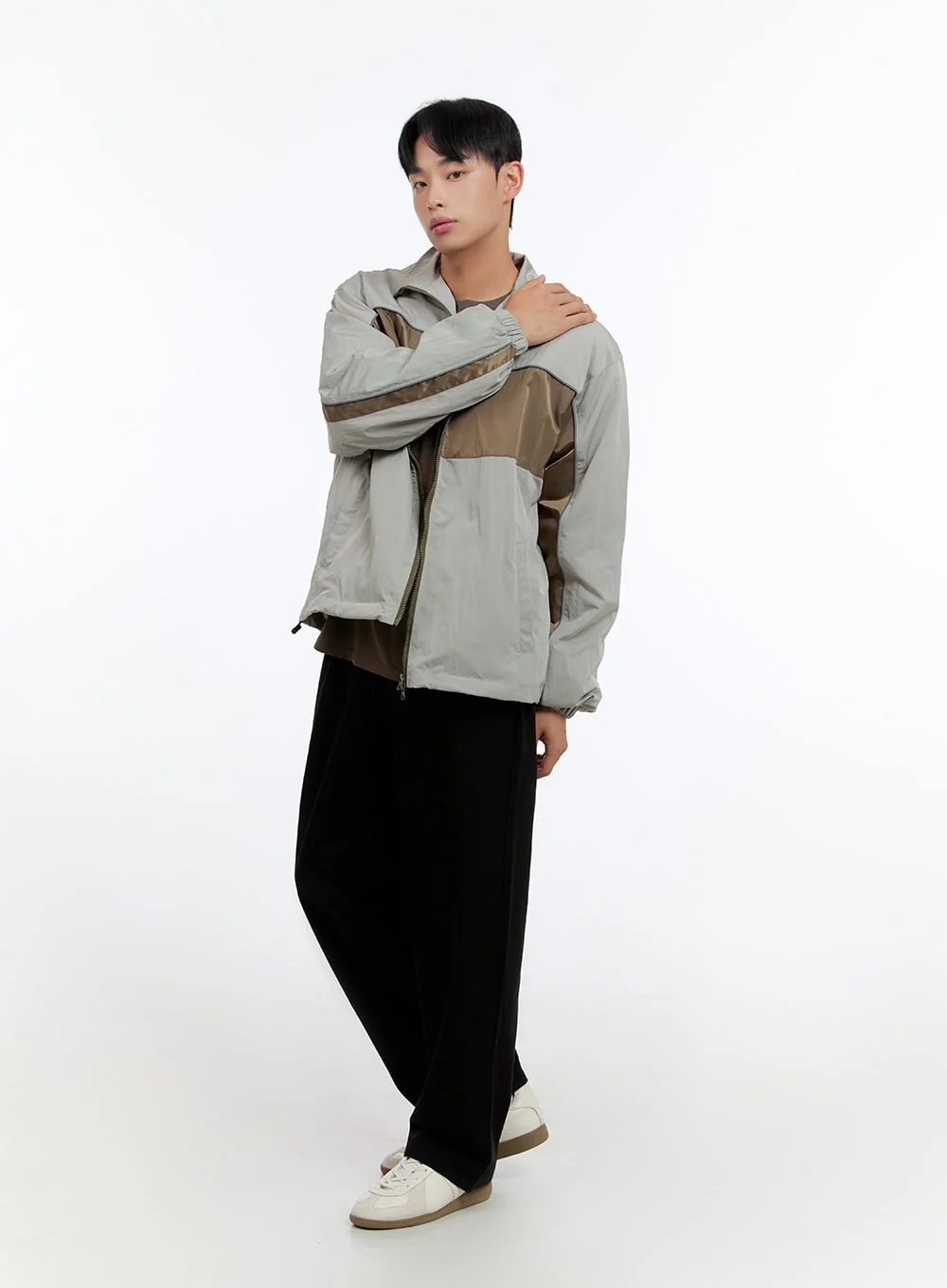 Men's Zip-Up Nylon Wind Jacket IS412 - Image 8