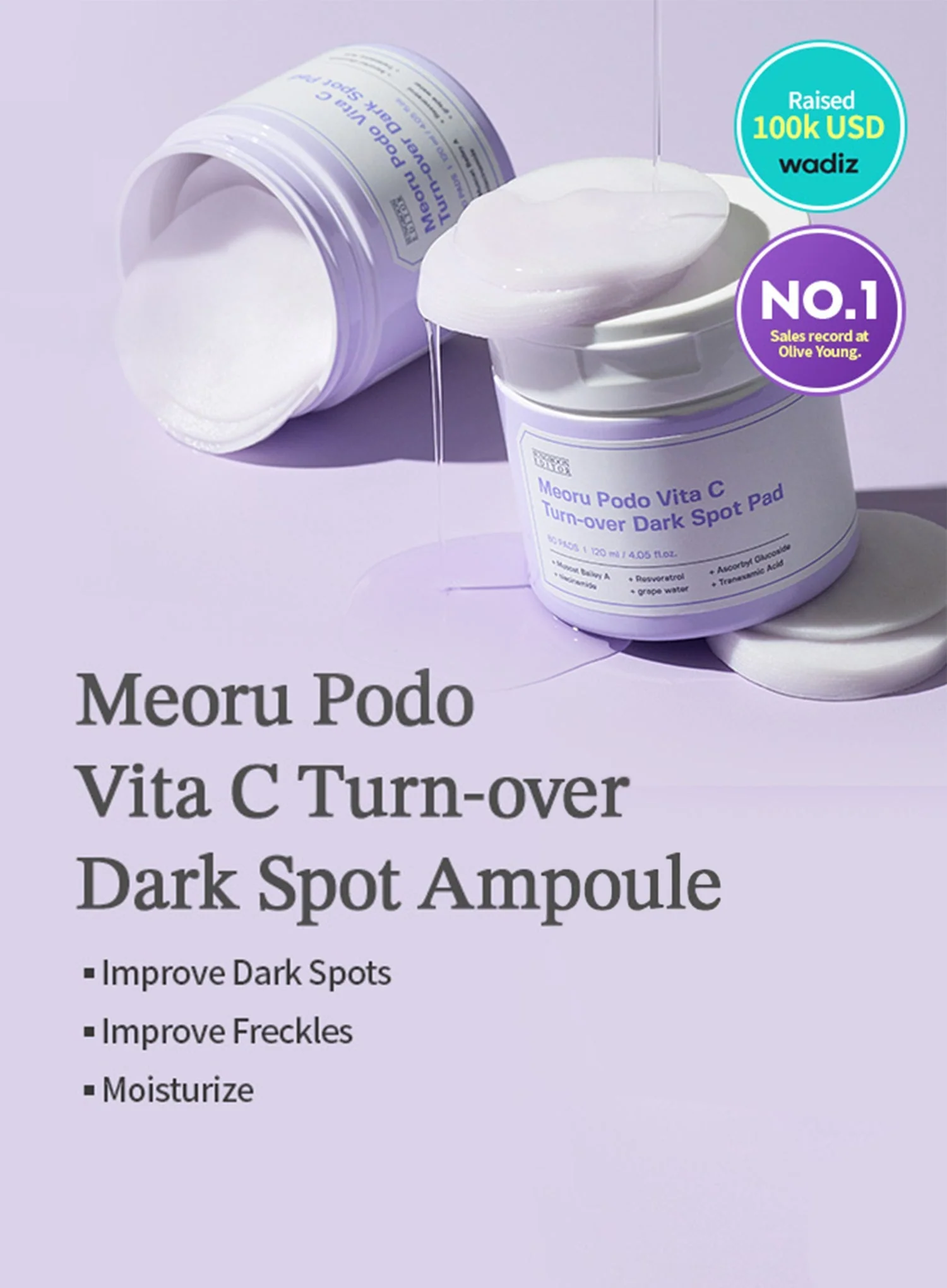 Meoru Podo Vita C Turn-over Dark Spots Pad (60pcs) - Image 5