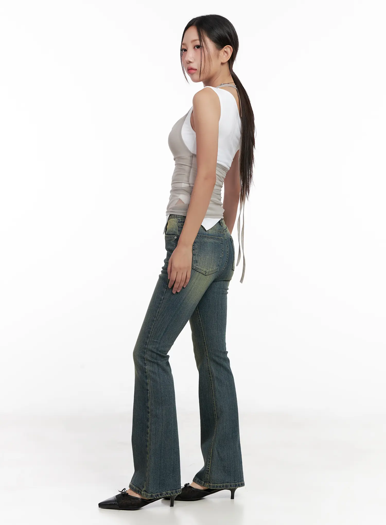 Mesh Draped Halter Tank CL518 - Image 4