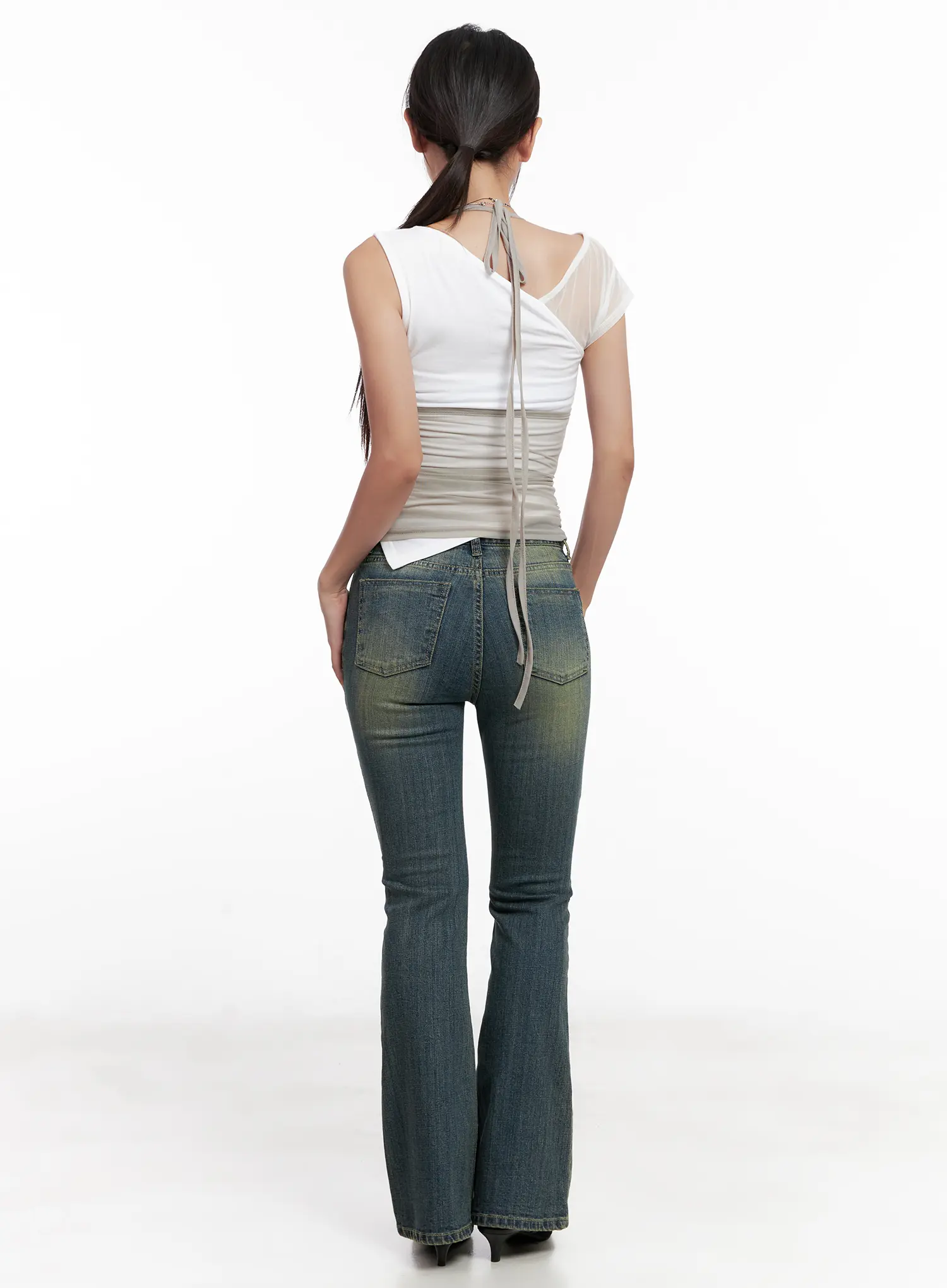 Mesh Draped Halter Tank CL518 - Image 5