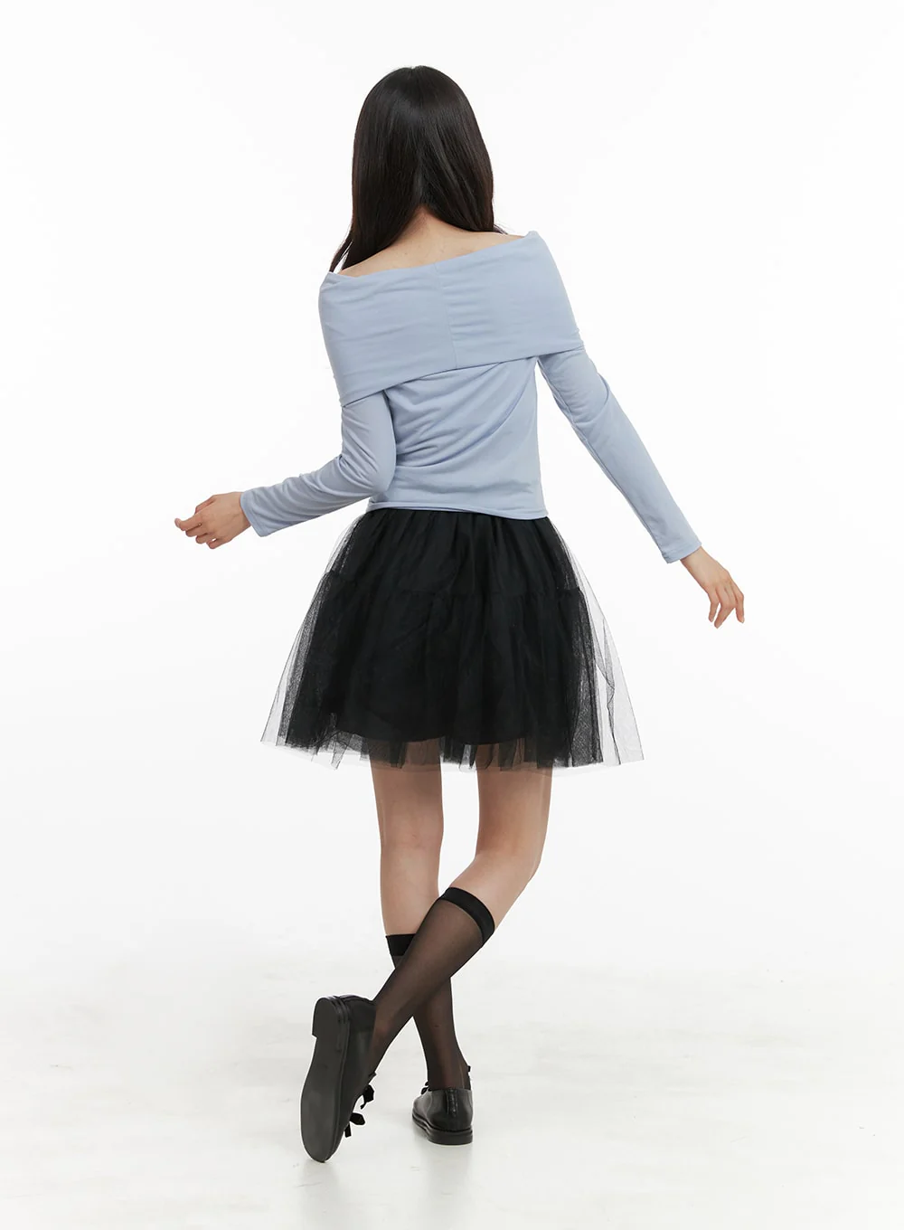 Mesh Layered Ribbon Mini Skirt OA419 - Image 4