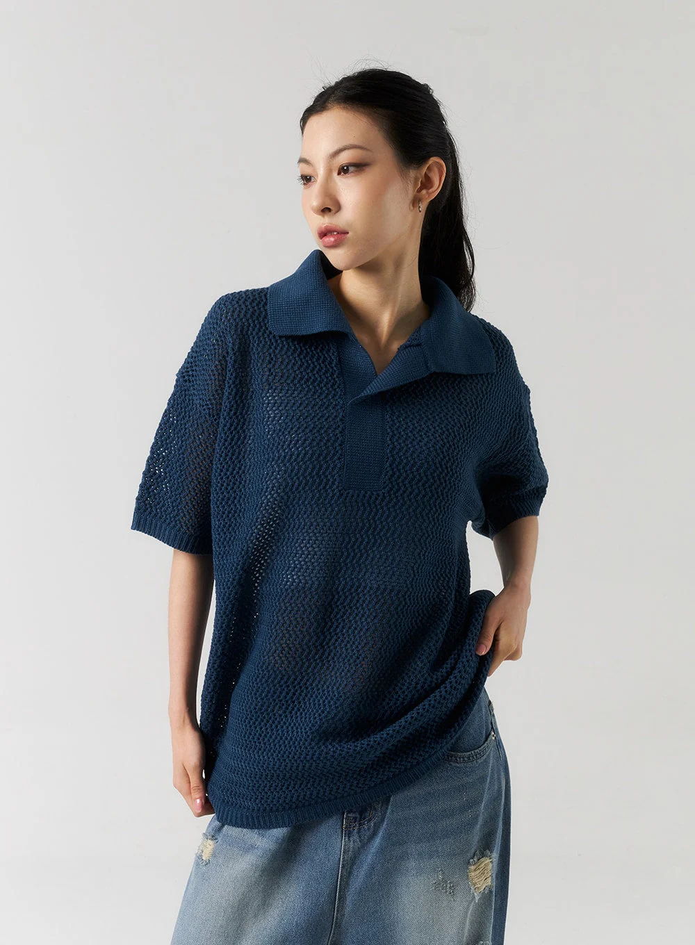 Mesh Polo Tee Unisex CU319 - Image 9